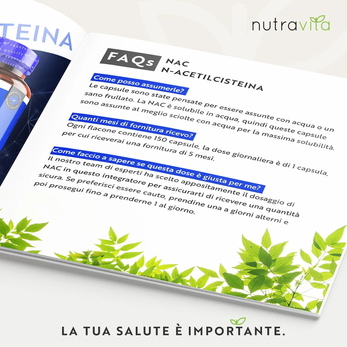Nutravita NAC N-Acetil-Cisteina 600mg - 150 Vegan Capsule (5 Mesi) - Alta Qualità & Alto Dosaggio di N Acetilcisteina - NAC 600 mg Integratore - Nac600 - Aminoacidi Essenziali Supplemento