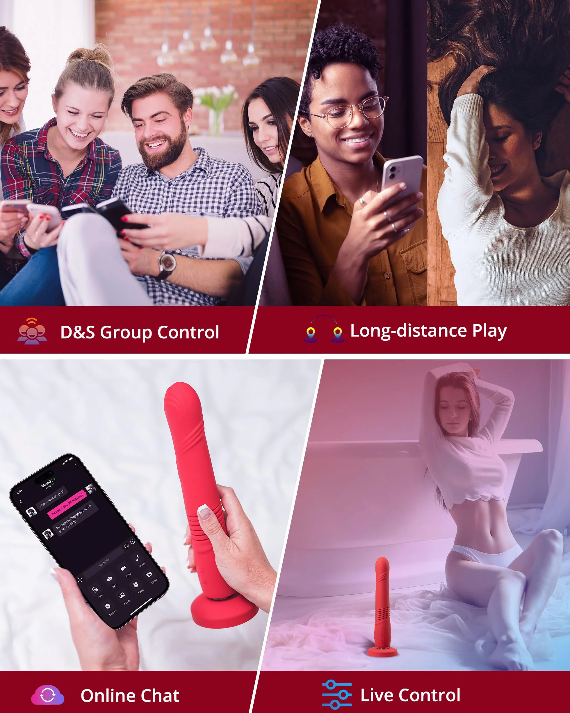 LOVENSE Gravity Bluetooth Vibratori Realistici per Donna con Telecomando, Dildo Automatico Retrattile, Modalità di Vibrazione Personalizzate illimitate