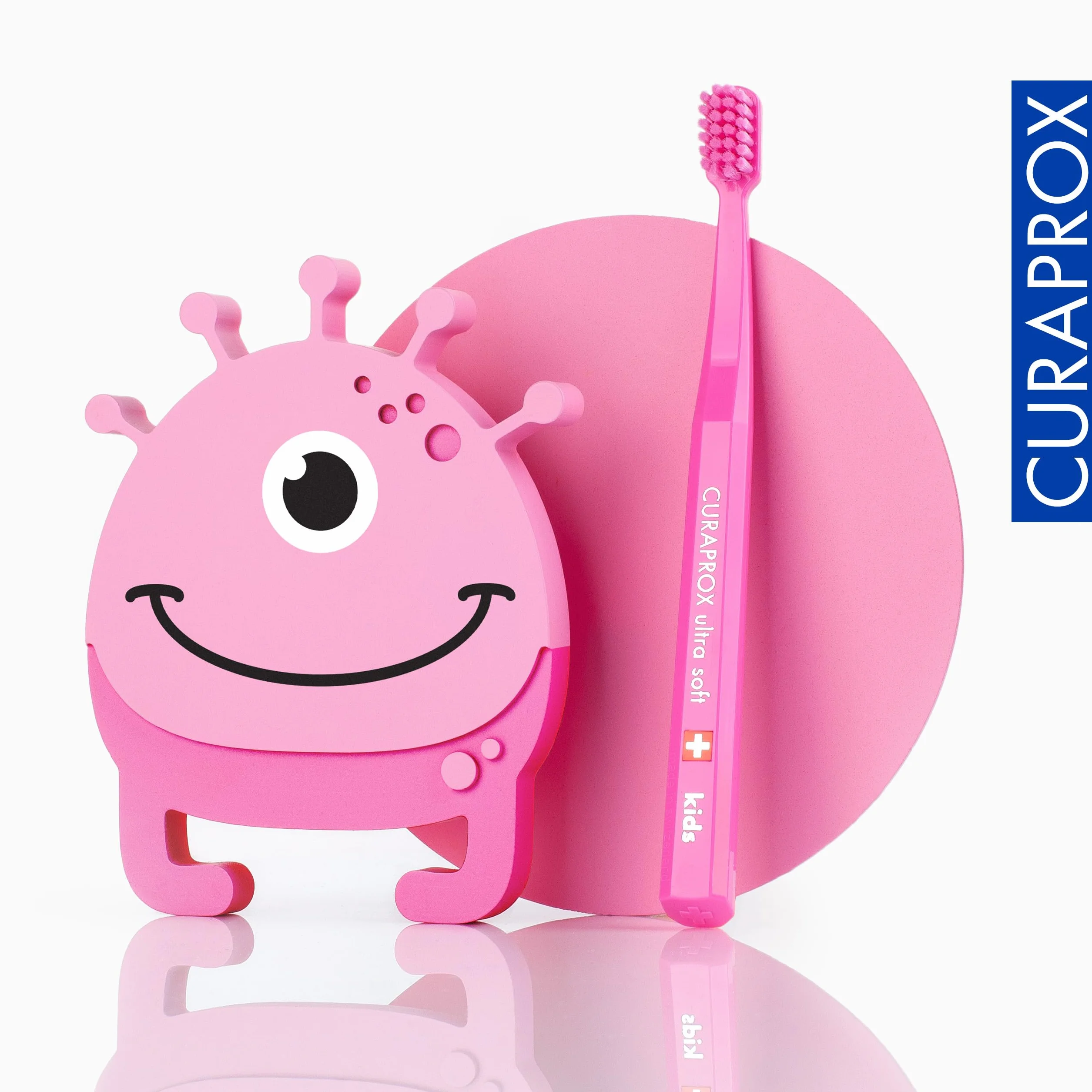 Curaprox Spazzolino CS Kids-Per bambini dai 4 ai 12 anni/Pulizia delicata ultra-morbida | 5.500 filamenti Curen® / Rosa/Confezione singola/Made in Switzerland