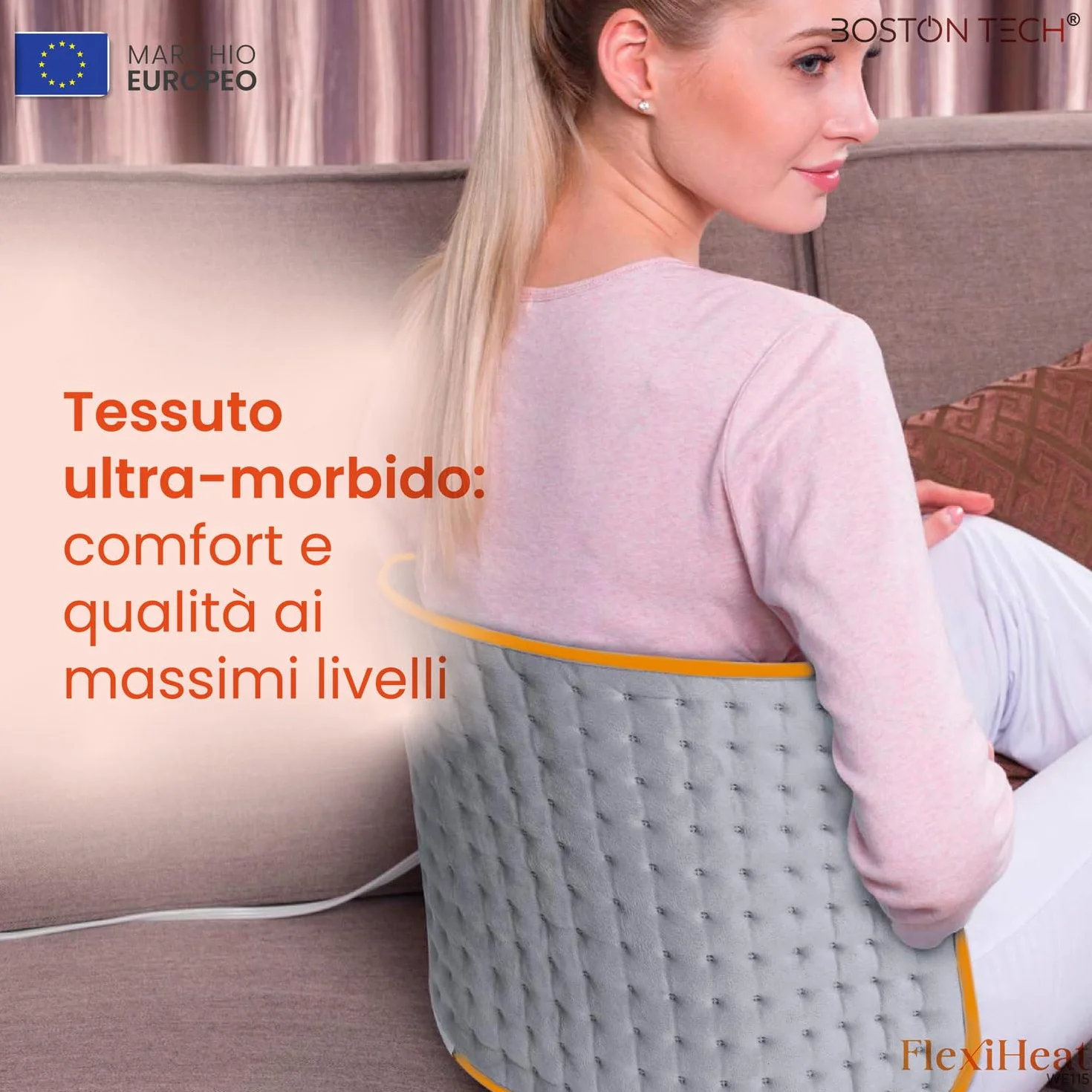 Termoforo Elettrico FlexiHeat | Microfibra Morbida 30x60cm | Riscaldamento Rapido | Sollievo dal Dolore | 3 Livelli di Temperatura + Spegnimento Automatico | Display Illuminato | Lavabile in Lavatrice