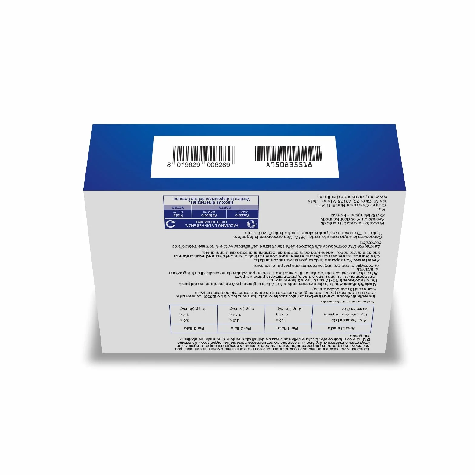 Sargenor Integratore Alimentare Arginina Vitamina B12 20 Fiale Stanchezza Fisica Mentale