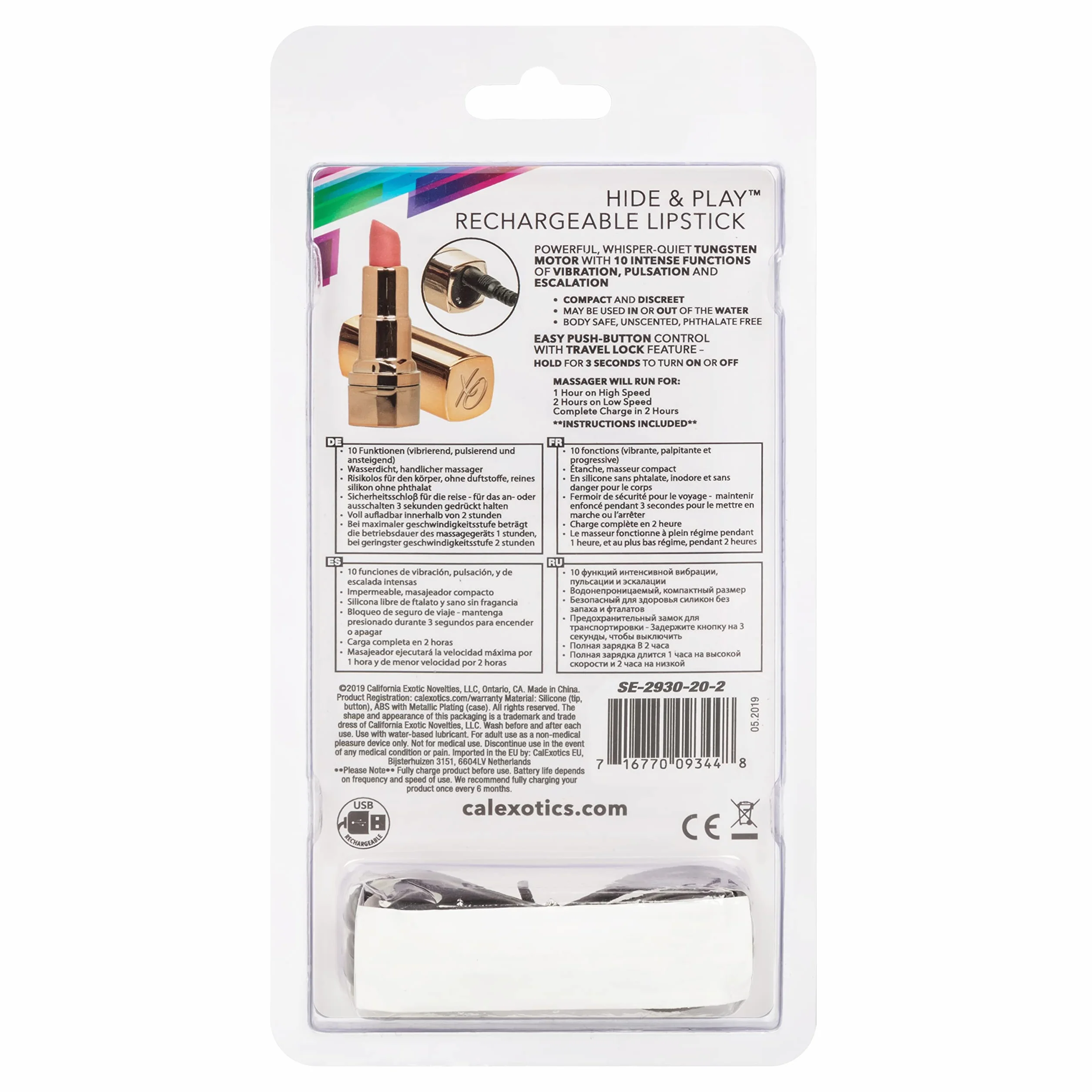 CALEXOTICS - Rossetto Ricaricabile Hide & Play