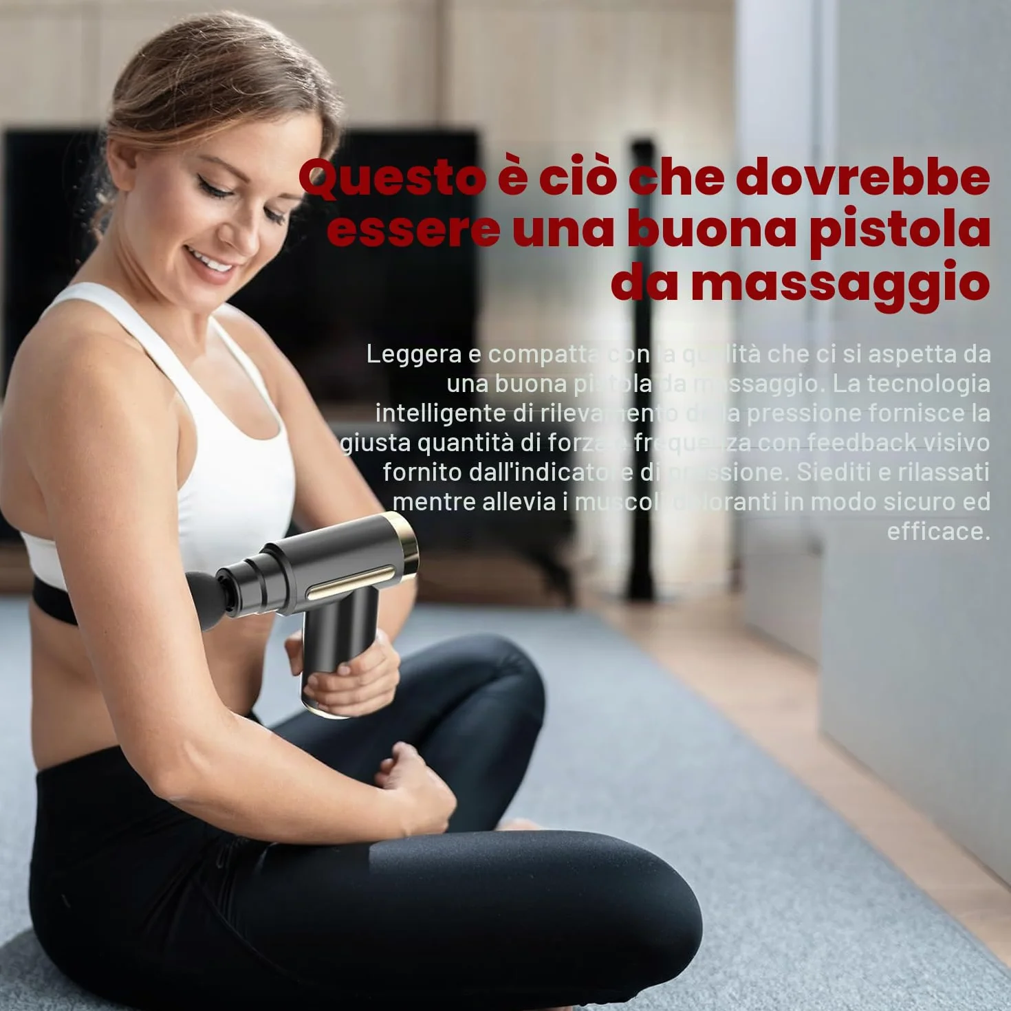 Pistola Massaggio Muscolare Mini Cotsoco Massaggiatore Muscolare Ultraleggera Regolazione a un Pulsante 6 Velocità Massaggiatore per Tessuti Profondi