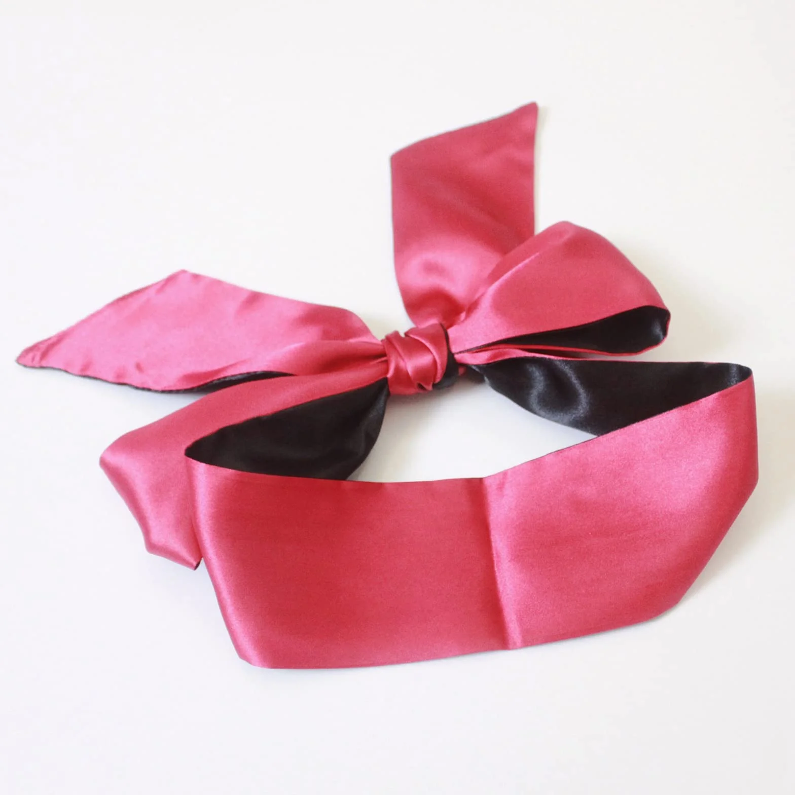 Maschera di Sonno in Raso 2 Pezzi Copri Occhi per Donna Uomo Viaggio Dormire Nero Rosso