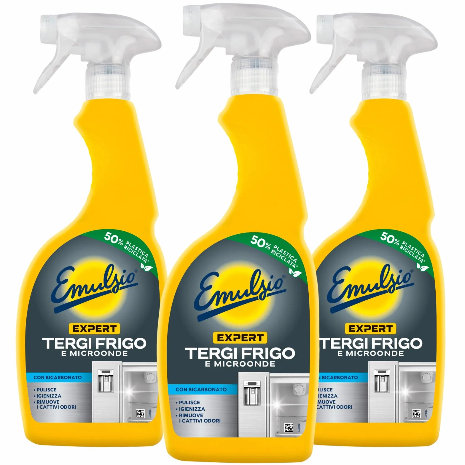 Emulsio Expert Detergente Spray Bicarbonato per Frigo e Microonde 3x600ml