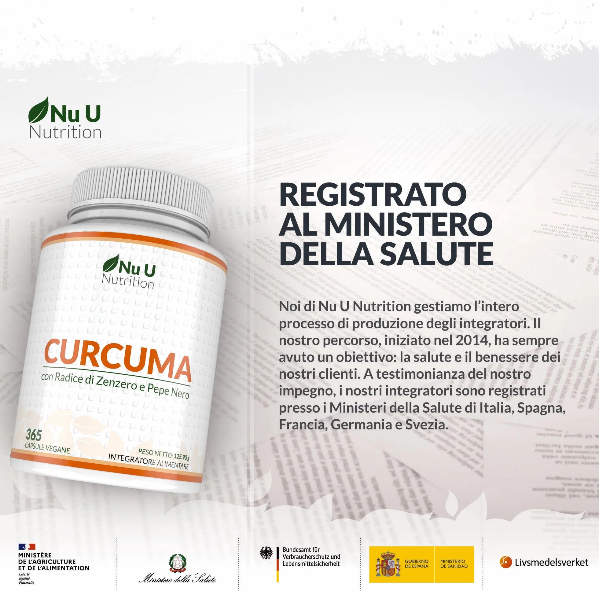 Curcuma 1520mg con Zenzero e Pepe Nero - 365 Capsule Vegane - Alto Dosaggio di Curcumina - 95% Curcuminoidi - Nu U Nutrition