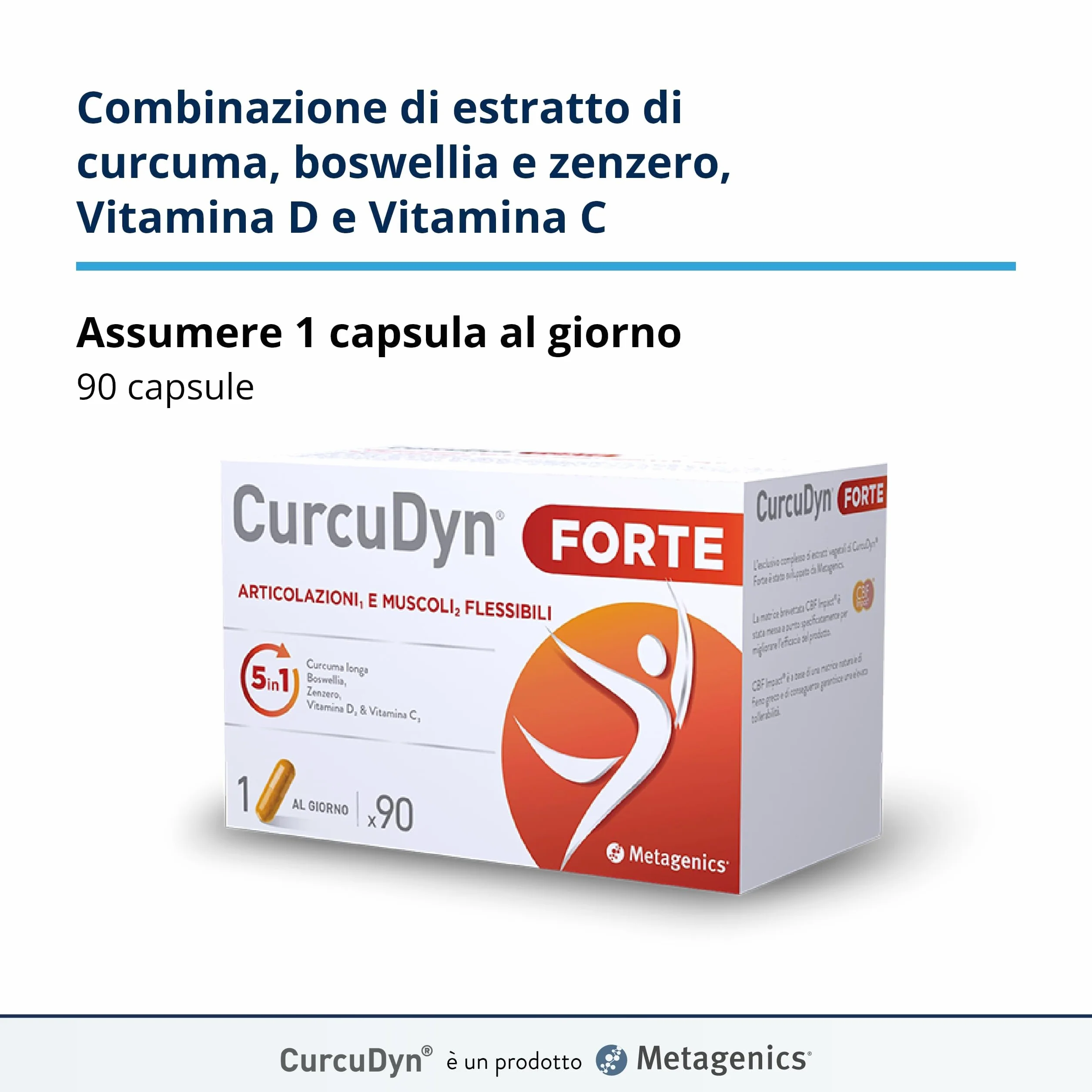 Metagenics CurcuDyn Forte 90 Gellule - Benessere Articolazioni Cartilagini Tendini