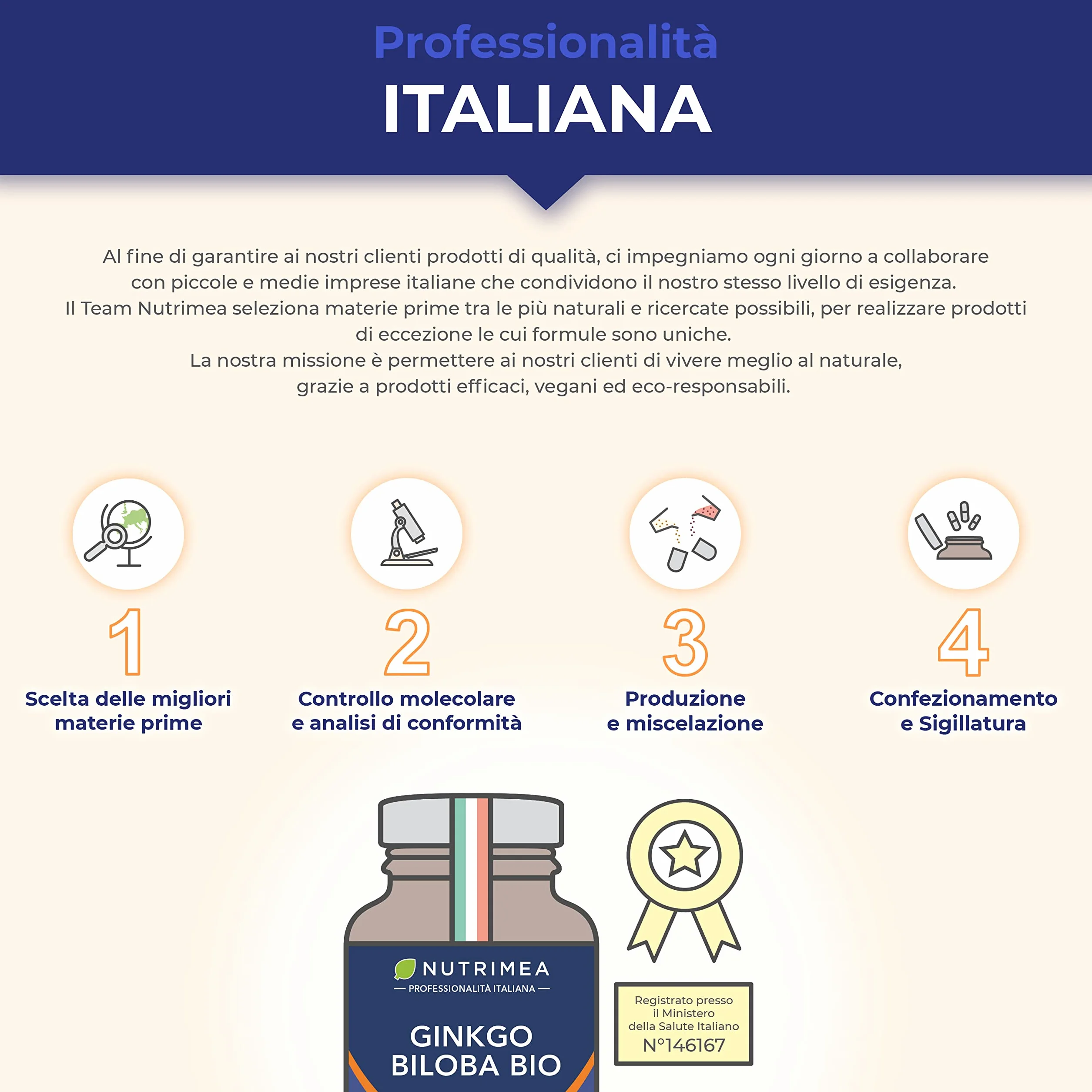 Ginkgo Biloba Biologico | Integratore per Memoria e Concentrazione | Aumenta le Prestazioni Cerebrali | Con Salvia Biologica