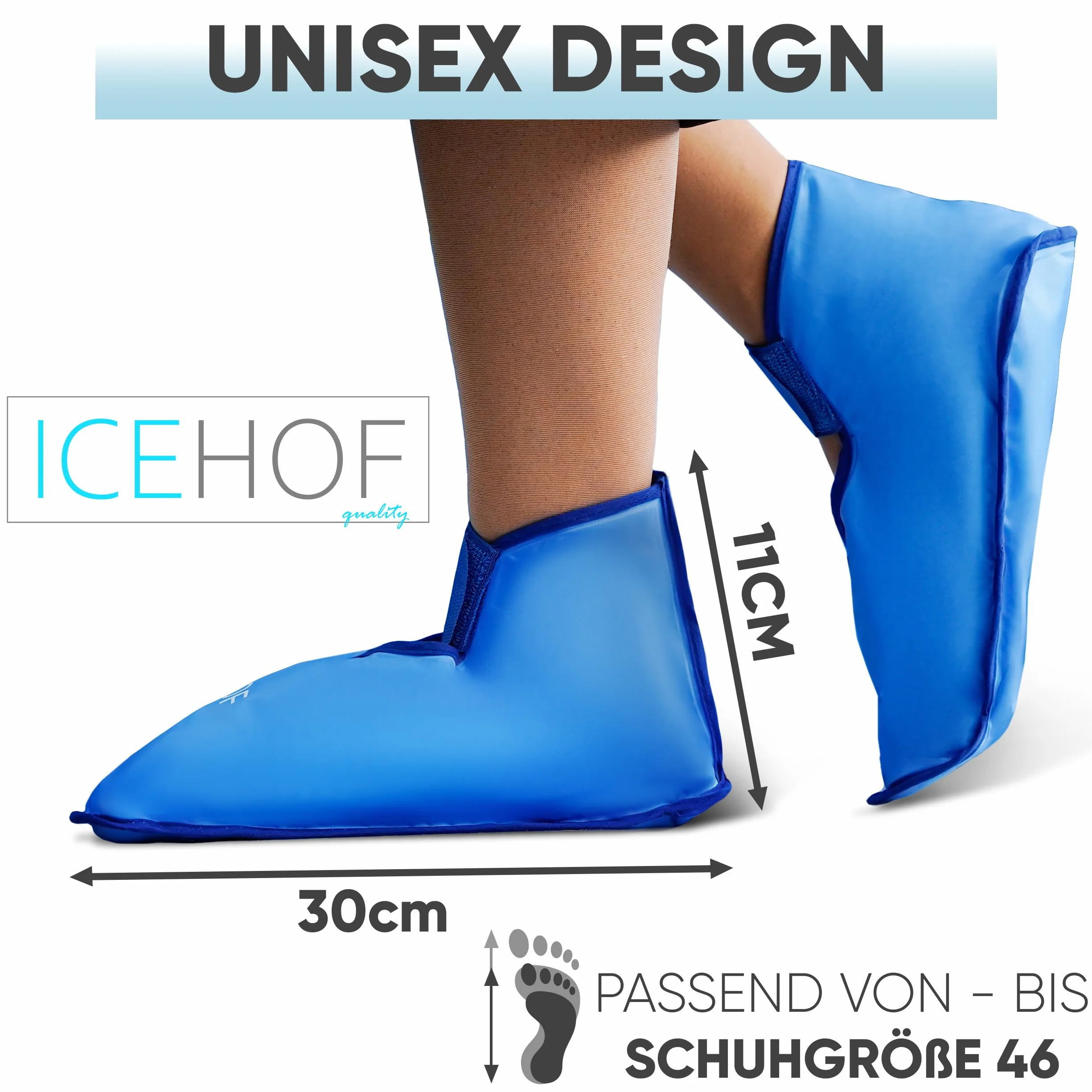ICEHOF Scarpe refrigeranti + stivali – Tessuto delicato – Calze refrigeranti con gel terapia fredda per piedi piedi piedi per terapia chemioterapia reumatica – Taglia unica unisex