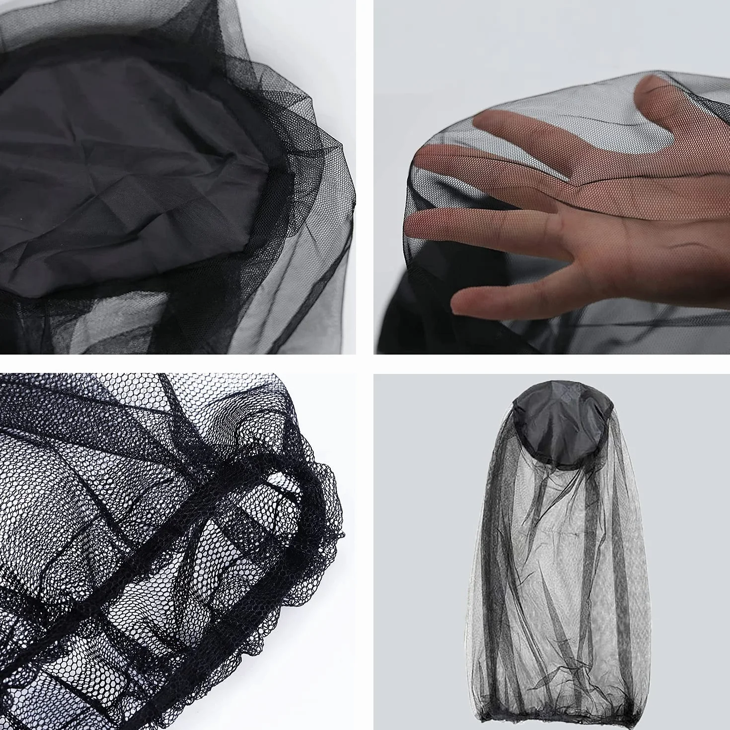 Cappello Anti-zanzara Protezione, Zanzariera Leggera Resistente per Esterni (Nero+Verde)