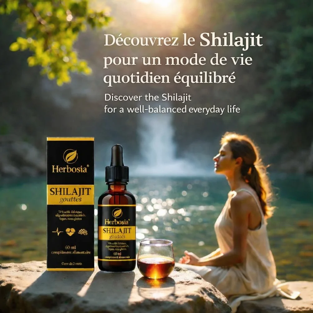 Shilajit Gocce 60 ml – Integratore alimentare liquido, resina Himalayana 100% pura, ricca di acidi fulvici, vitalità ed energia naturale