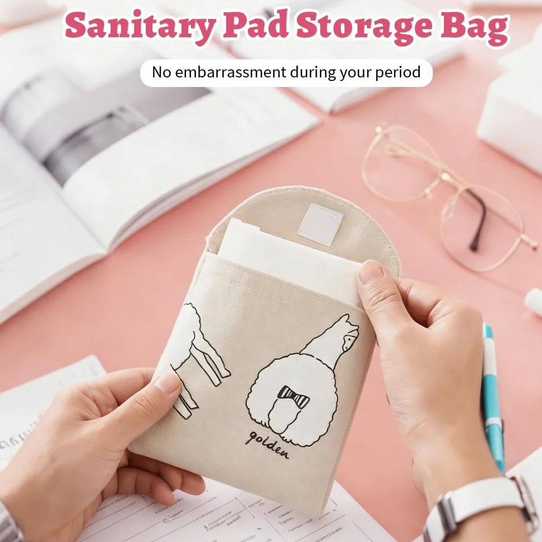 Porta Assorbenti da Borsa Impermeabile, Contenitori per Assorbenti Igienici, Bustina Portatutto Donna Mini Pochette