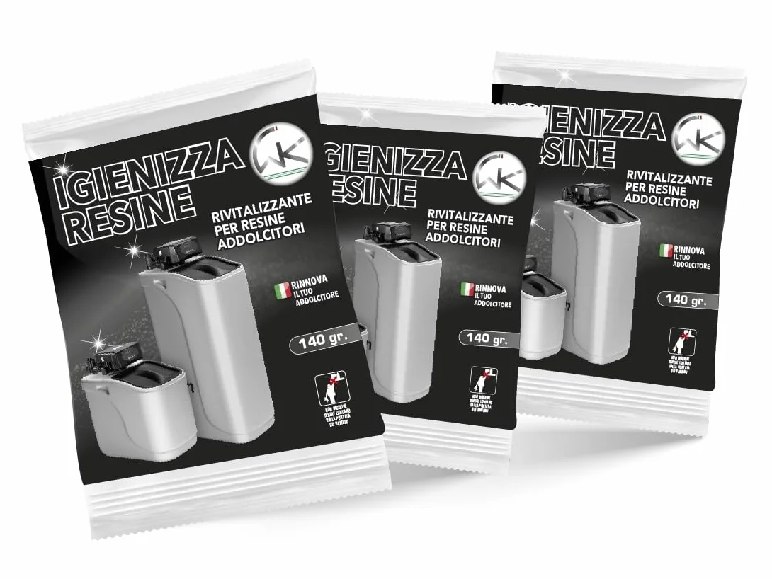 Igienizza Resine Addolcitore Detergente Decalcificante per Addolcitore 3x140g Made in Italy