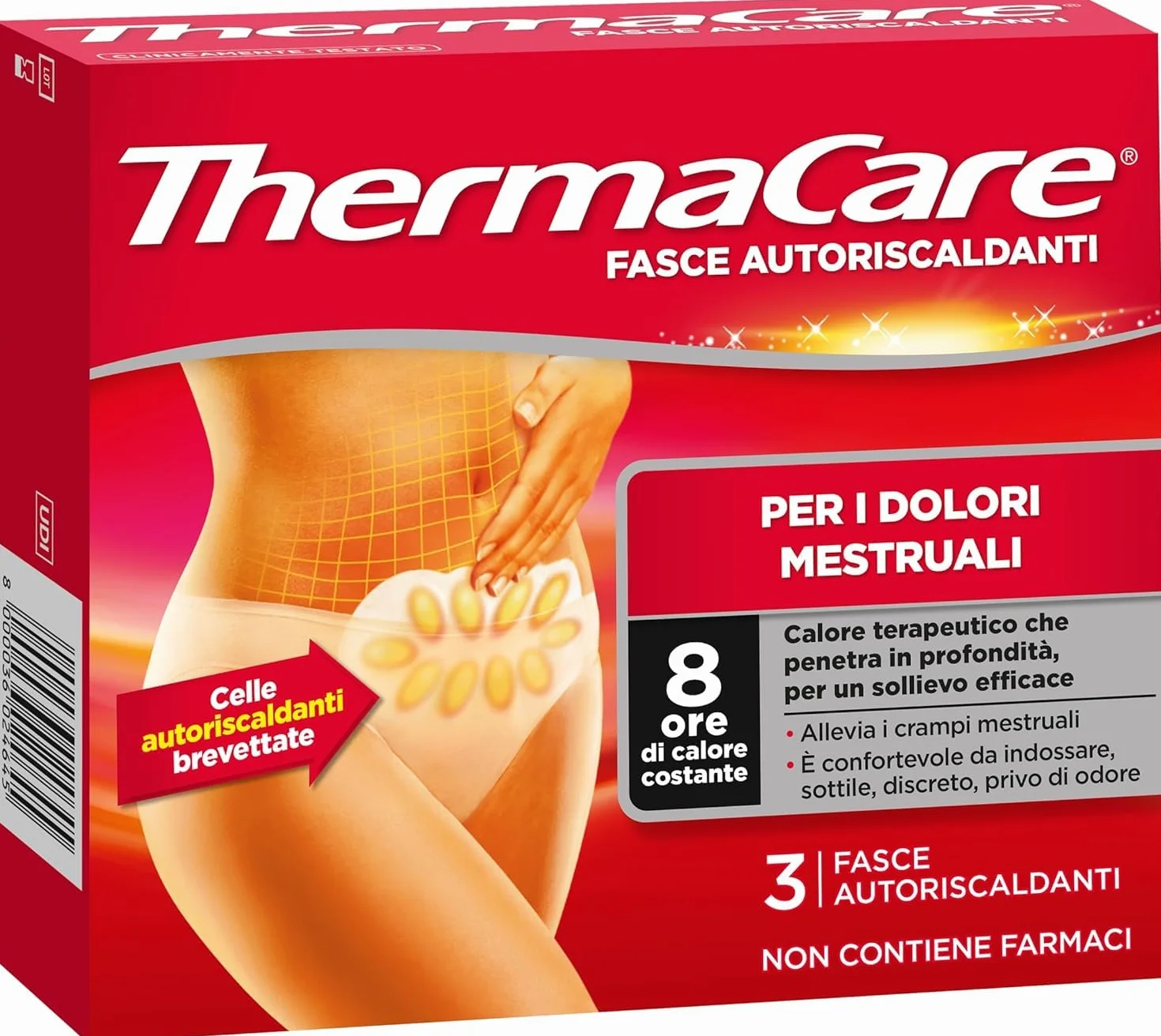 ThermaCare Fasce Autoriscaldanti Calore Terapeutico Dolori Mestruali 8 Ore 3 Fasce
