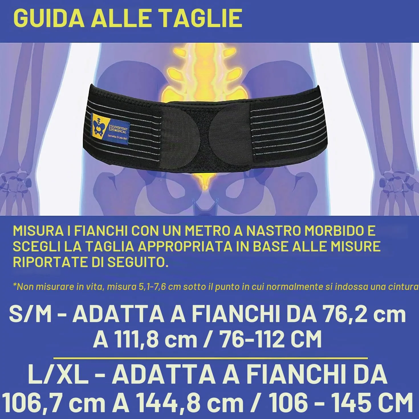 Cintura Sacroiliaca per Everyday Medical I Cintura di Supporto Sacroiliaca con Cinghie Supplementari I Donna e Uomo Supporto Anca per Sciatica e Pelvi I Sacroiliac Si Joint Support Belt I L/XL