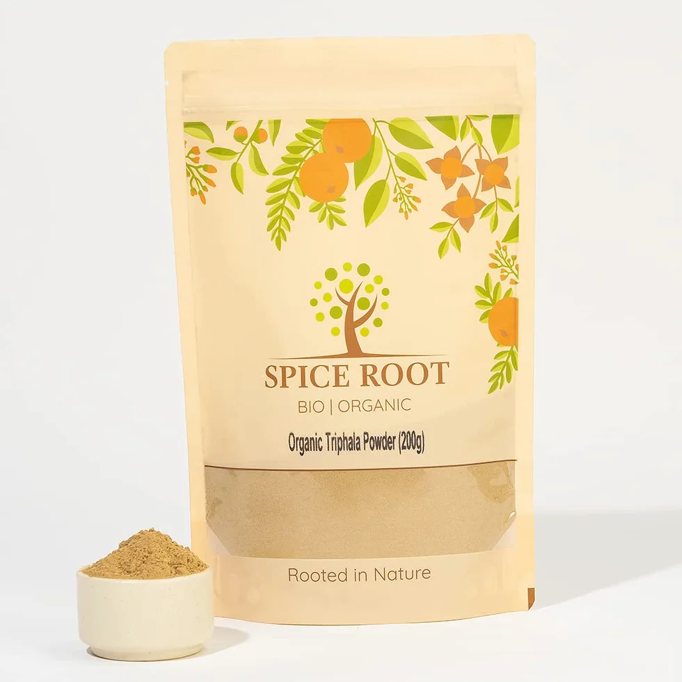 Polvere di Triphala Biologica 200g (Bio Triphala Powder) - Certificato Biologico, Qualità Premium | Vegan | Superfood | Eccellente per la digestione | Detox