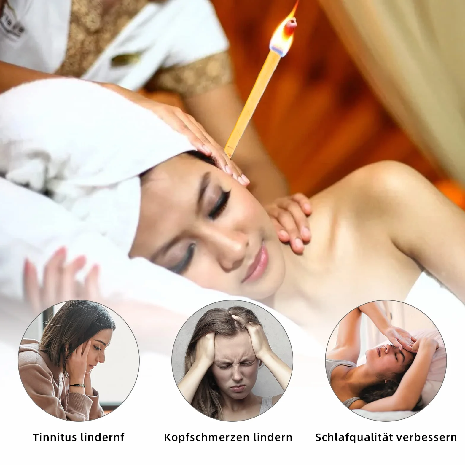 20 Pezzi 8 Diverse Fragranze Coni per Orecchie,25cm Cono Orecchie Cerume con 10 Dischi Protettivi e Tampone di Cotone,per Rimuovere la Cera Dell'orecchio,Relax e Pulizia