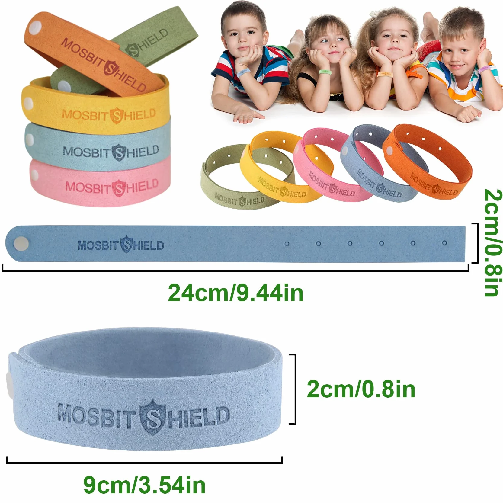 VASIN Braccialetto Moquito Reellet 12 pezzi per bambini e adulti sicuro non tossico