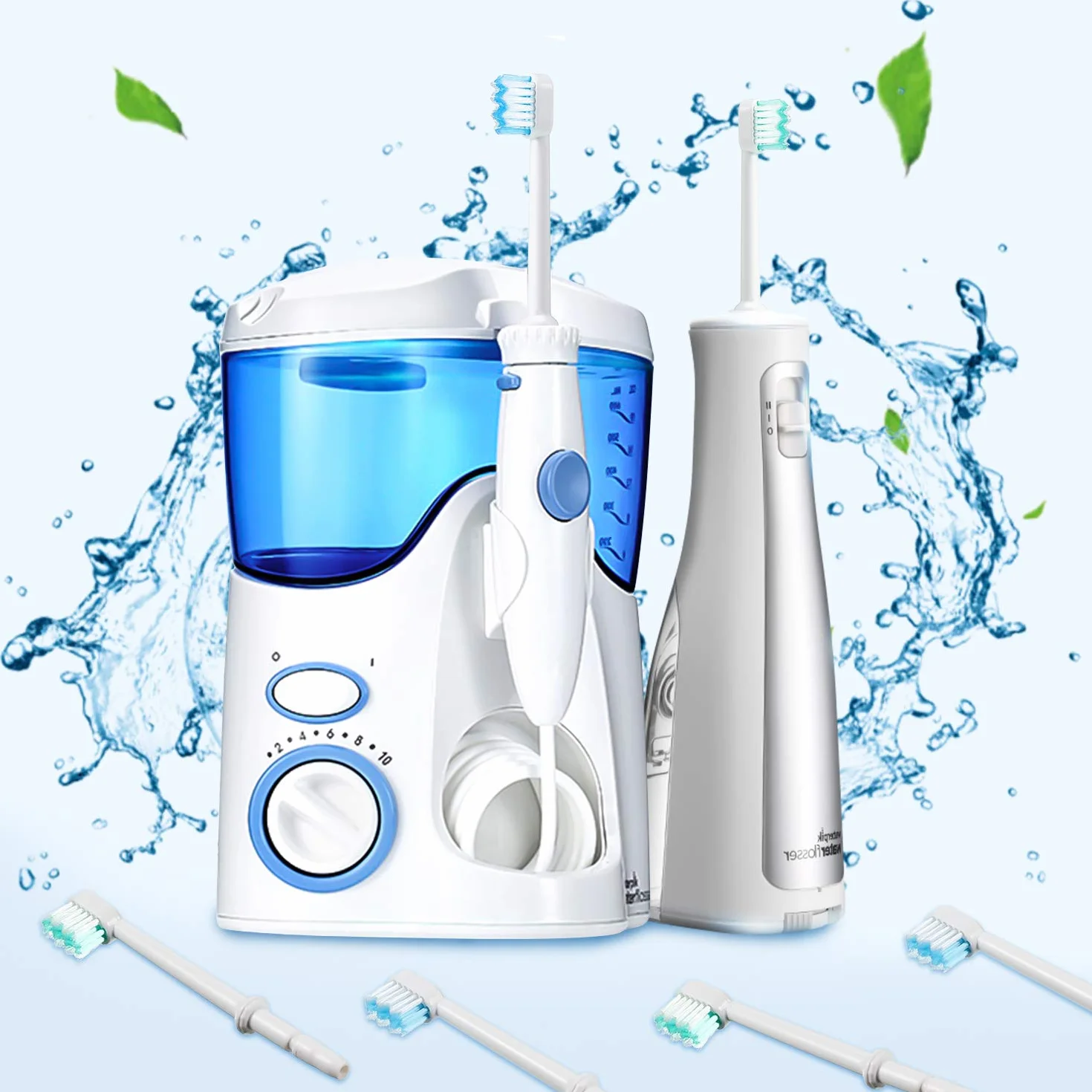 10 Pezzi Punte Idropulsore di Ricambio Compatibili con Waterpik Water Flosser WP-100, WP-100W, WP-260 e Altro Ancora, Include Punte Jet Classiche, Punte Spazzolino e Punte Tasca