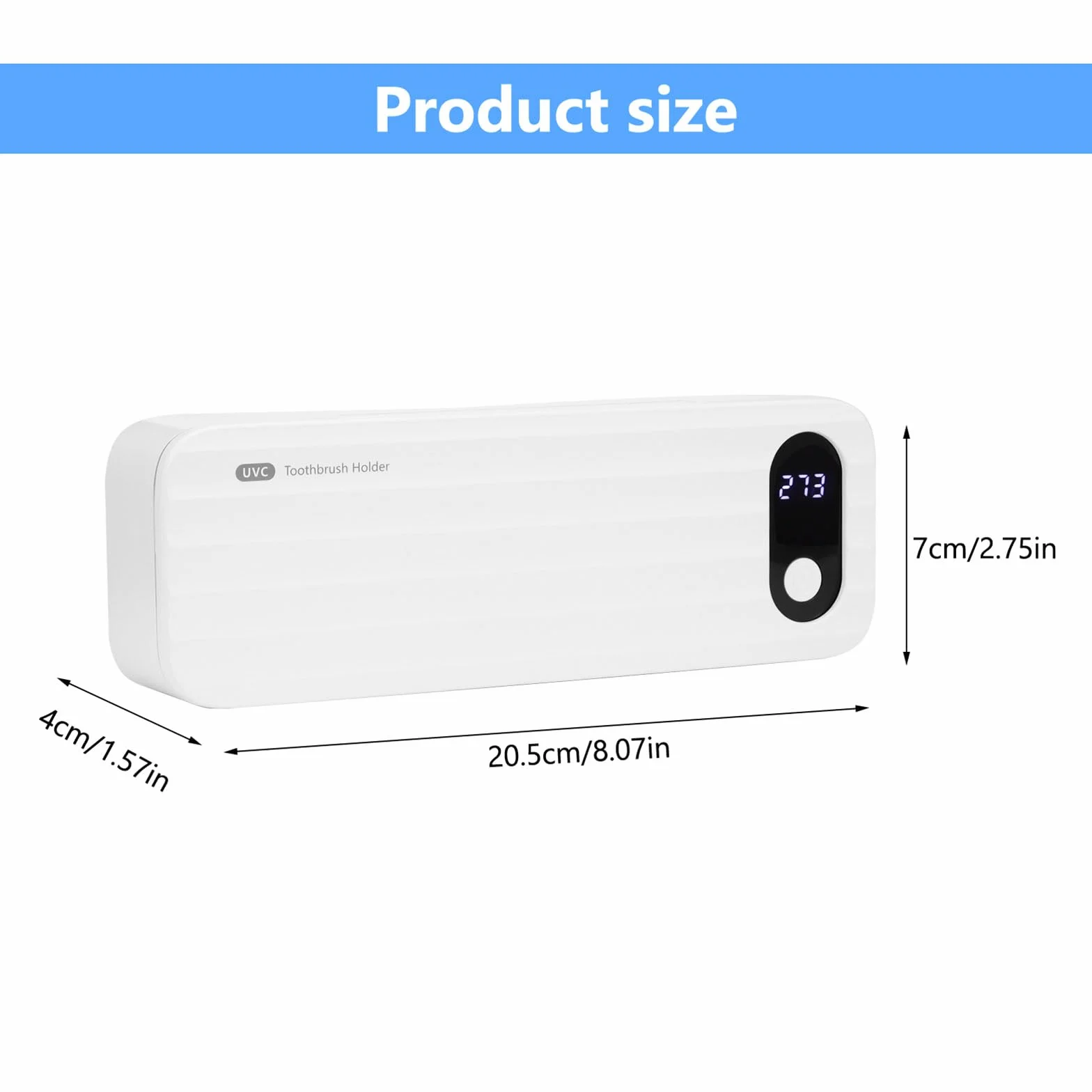 Igienizzante UV per spazzolino da denti, antibatterico, da parete, 5 slot, funzione timer, 2000 mAh ricaricabile, senza fili, montaggio a parete, bianco