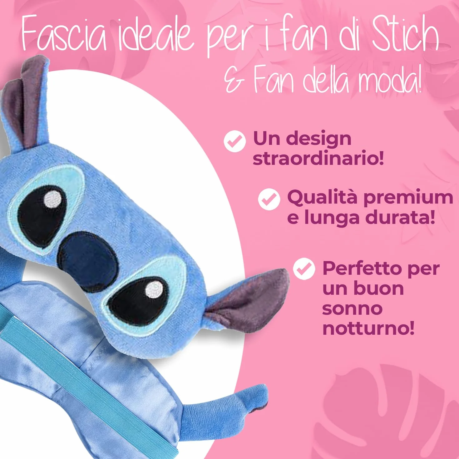 Mascherina Stitch per Dormire – Maschera Stitch Morbida e Confortevole – Accessori di Stitch per il Relax e il Riposo
