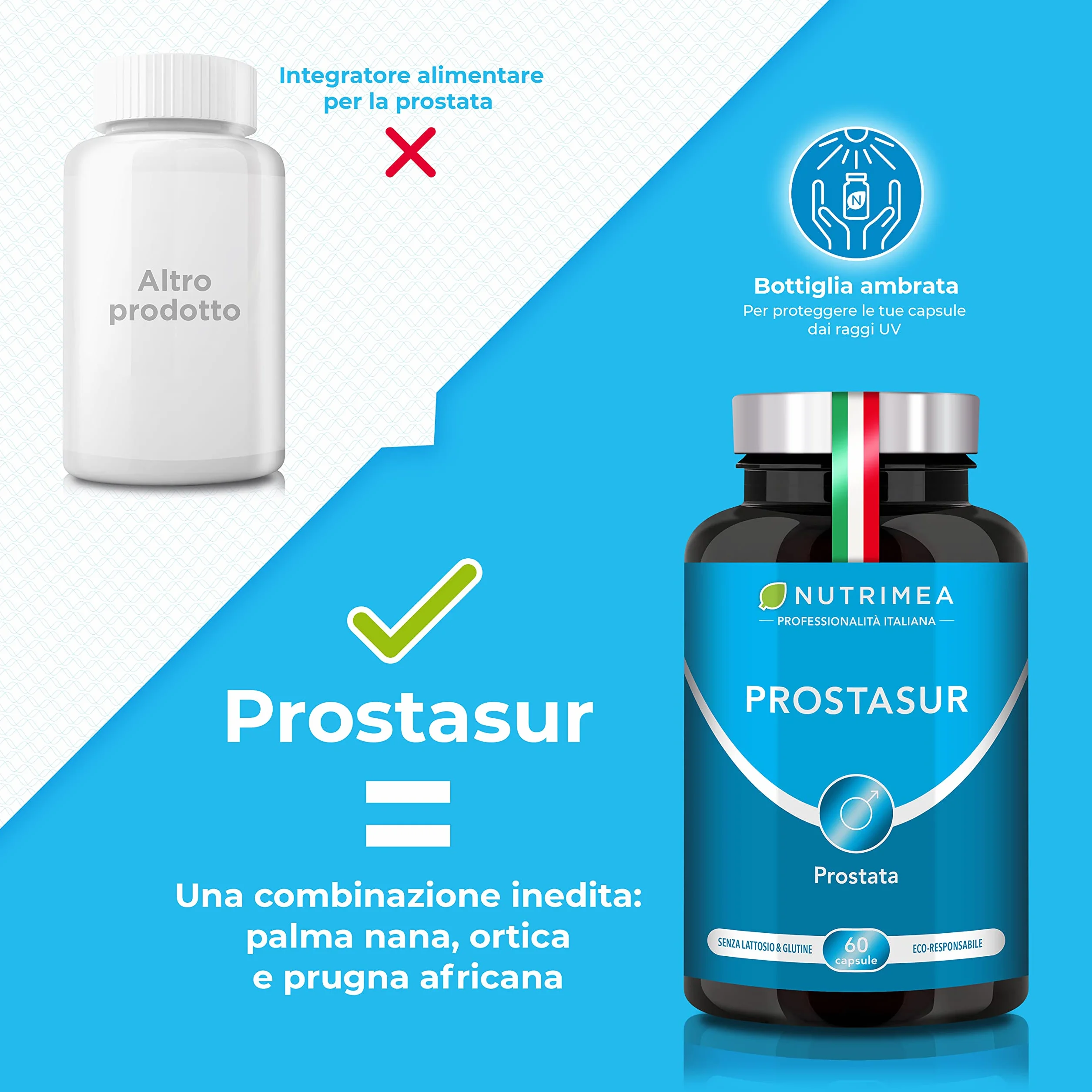 Prostasur Integratore Serenoa Repens 380 mg Saw Palmetto Urtica Diocia Pygeum Africanum Zinco Salute Prostata Vie Urinarie 60 Capsule