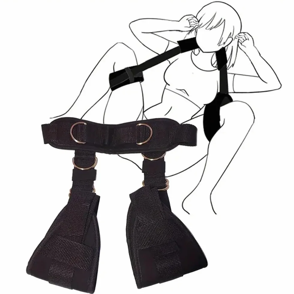 1 set di set sportivi per esercizi per gambe yoga in nylon nero per esercizi per le gambe