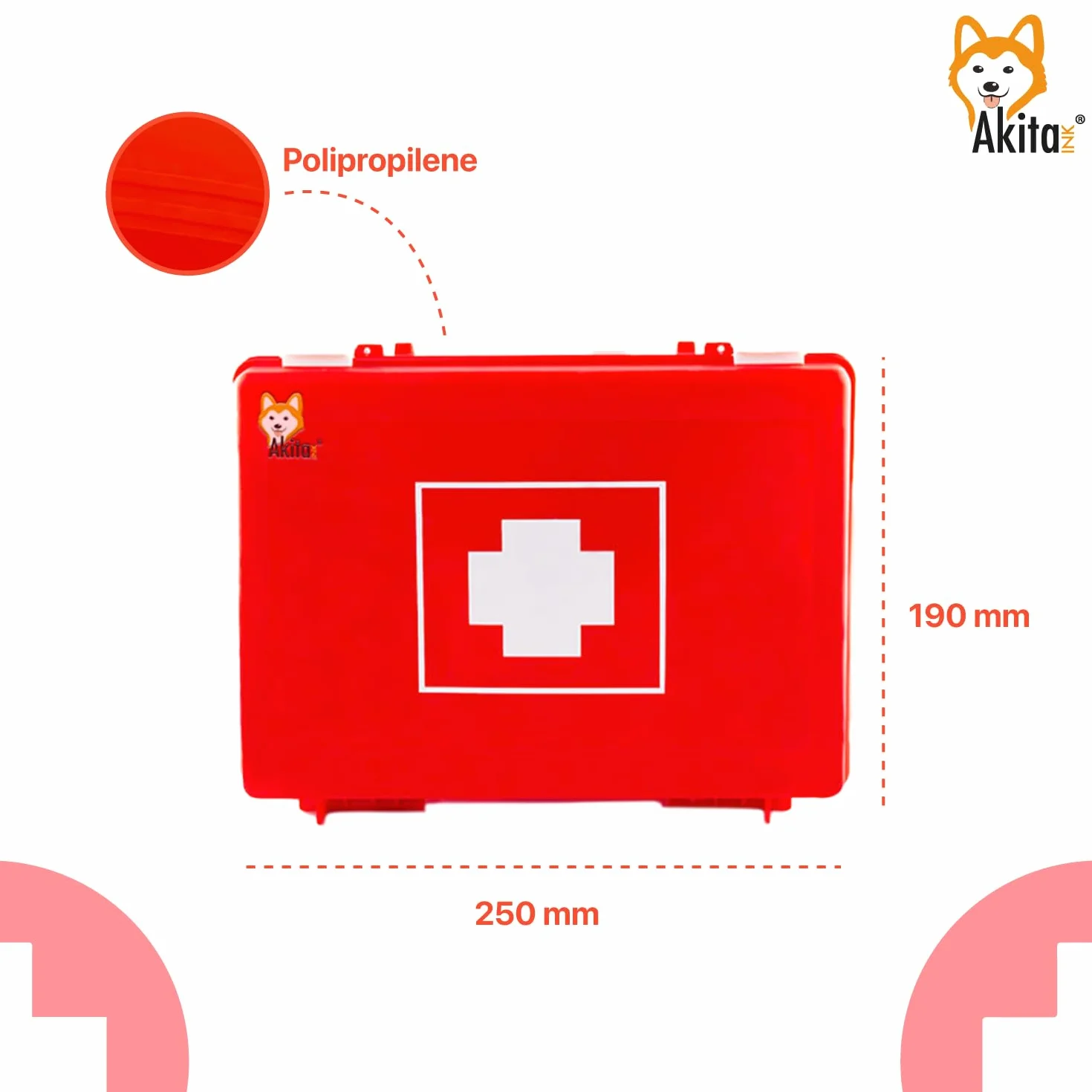 Akitaink Cassetta medica pronto soccorso ALLEGATO 2 aziende meno 3 dipendenti staffa muro Conforme DM388 DL81 Made in Italy
