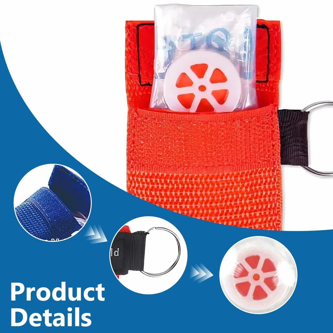 CPR Face Shield Portachiavi Maschera di Respiro Primo Soccorso 4 Pezzi