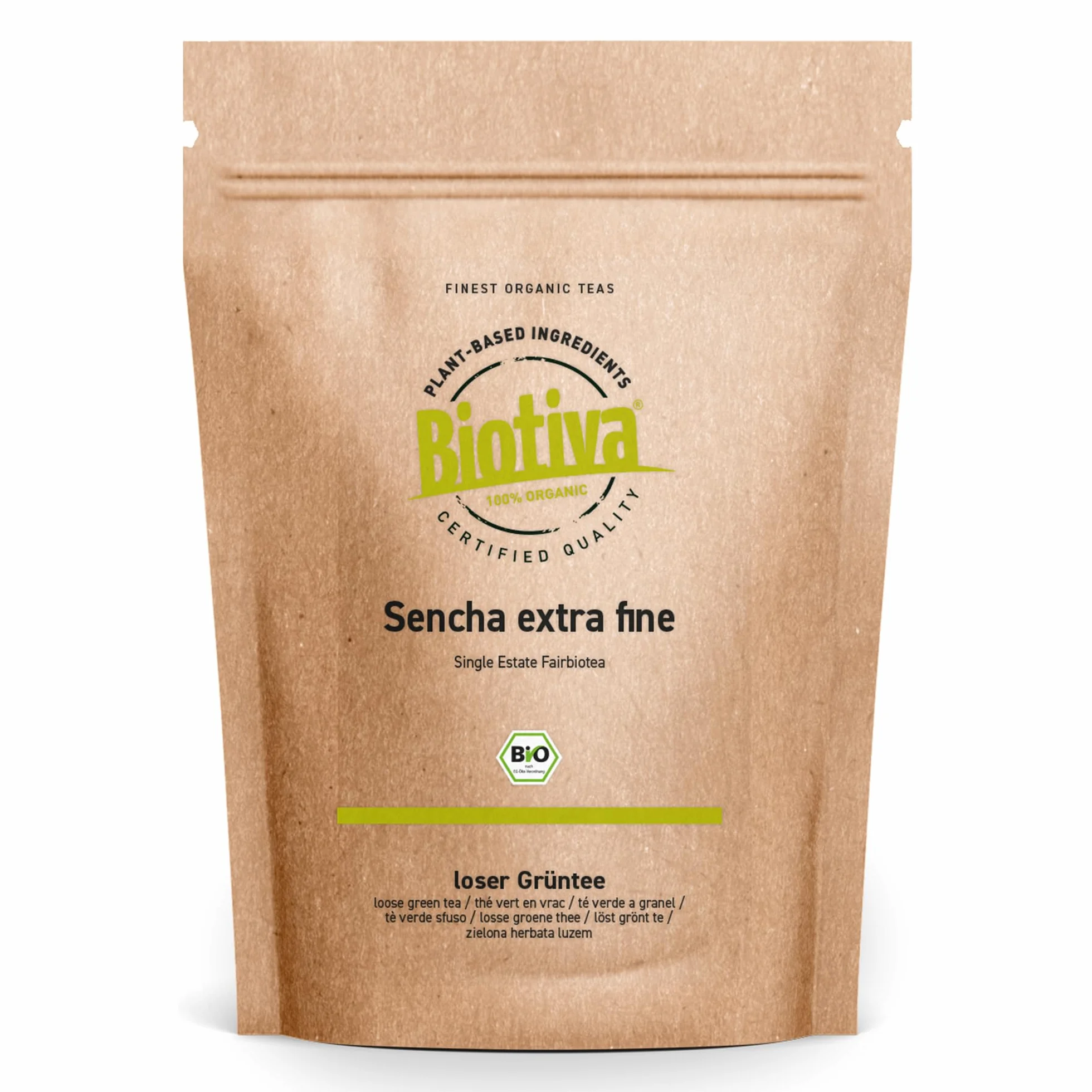 Sencha tè verde Bio 1000g - ottima qualità - leggermente dolce ed acerbo, piacevolmente erboso, sapore di fiori - certificato fairbiotea - DE-ECO-005 - Biotiva
