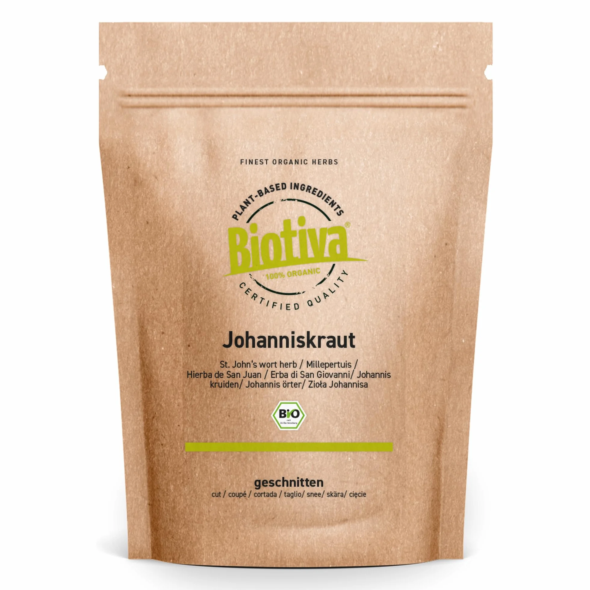 Tè di iperico bio 100g | Vero iperico tagliato | hypericum | imbottigliato e controllato in Germania | Biotiva