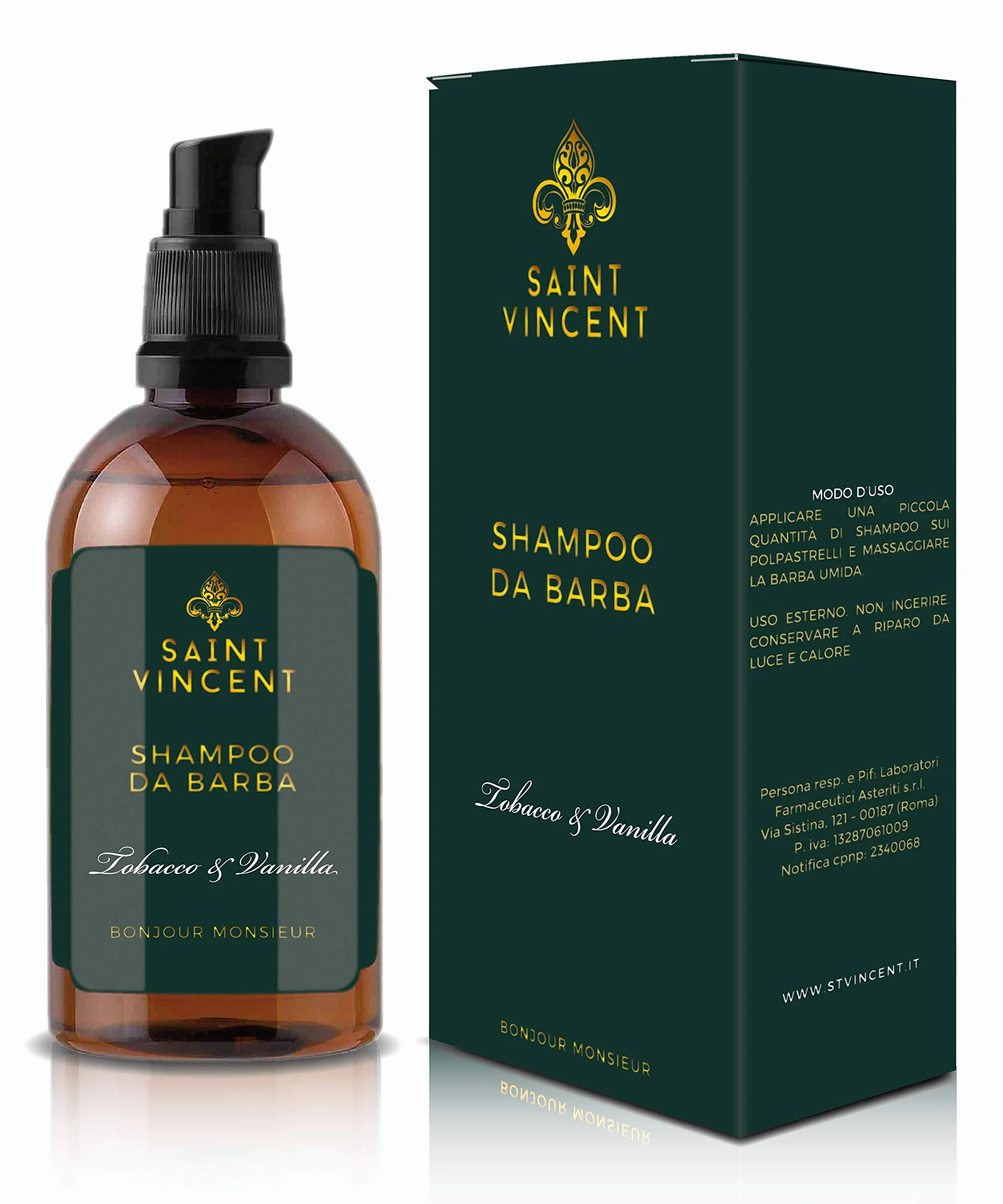 LFA - LABORATORI | Shampoo Barba e Baffi, Detergente Professionale, Sapone da Barba Fragranza al Tabacco e Vaniglia (100 Ml)
