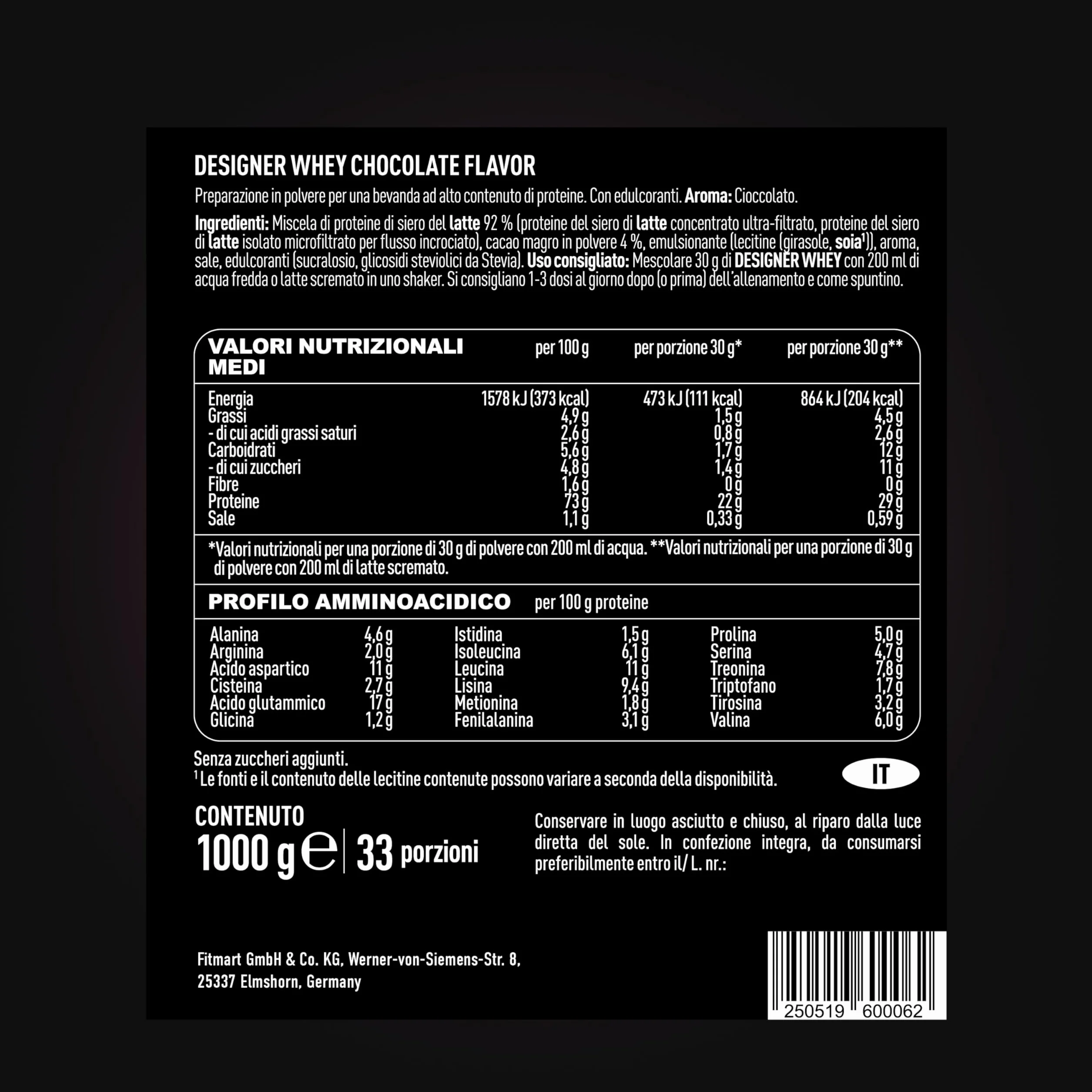 ESN Designer Whey Protein, Chocolate, 1000 g Proteine in Polvere per Sviluppo Muscolare