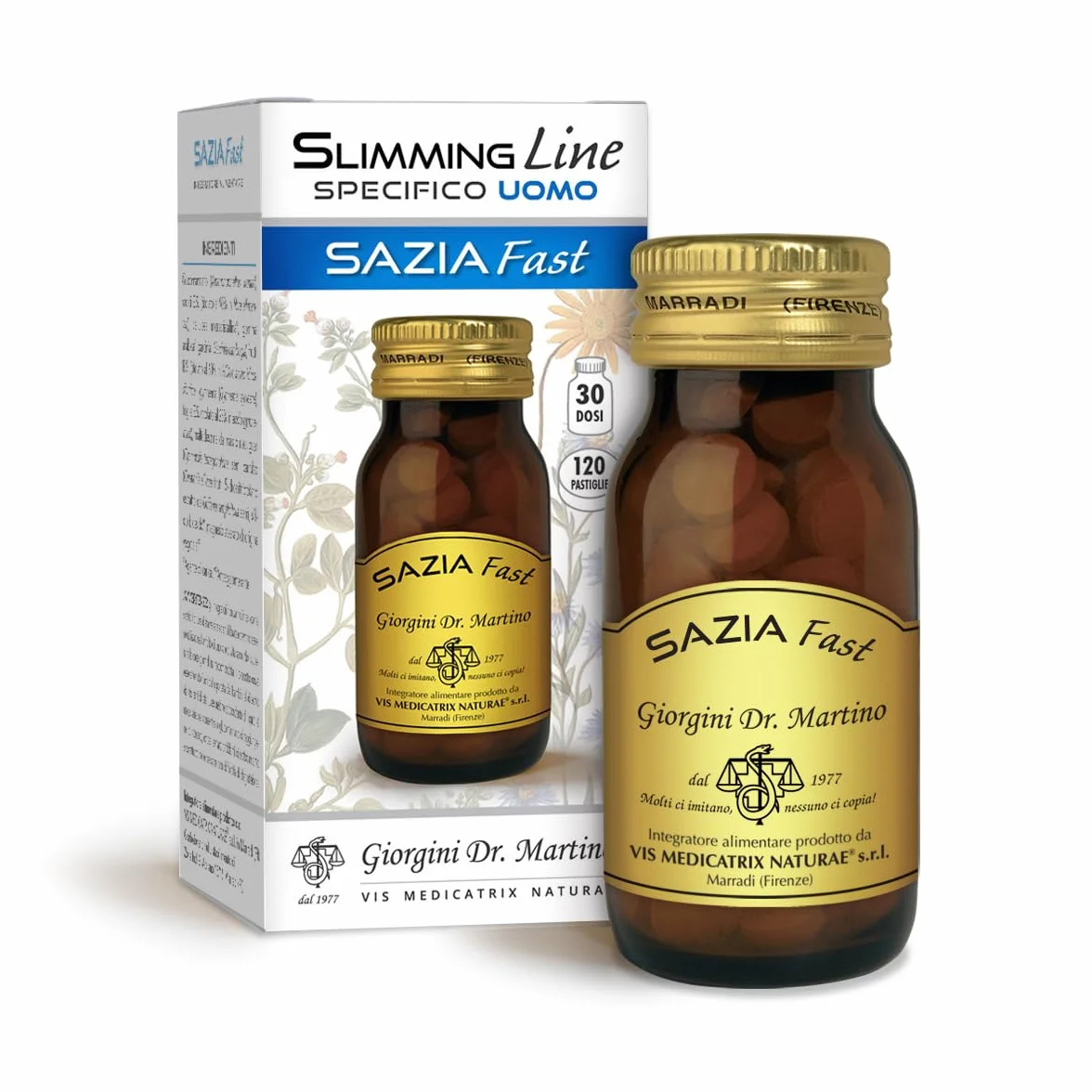 Dr Giorgini SAZIA FAST UOMO pastiglie 48 g integratore a base di guar gymnema glucomannano