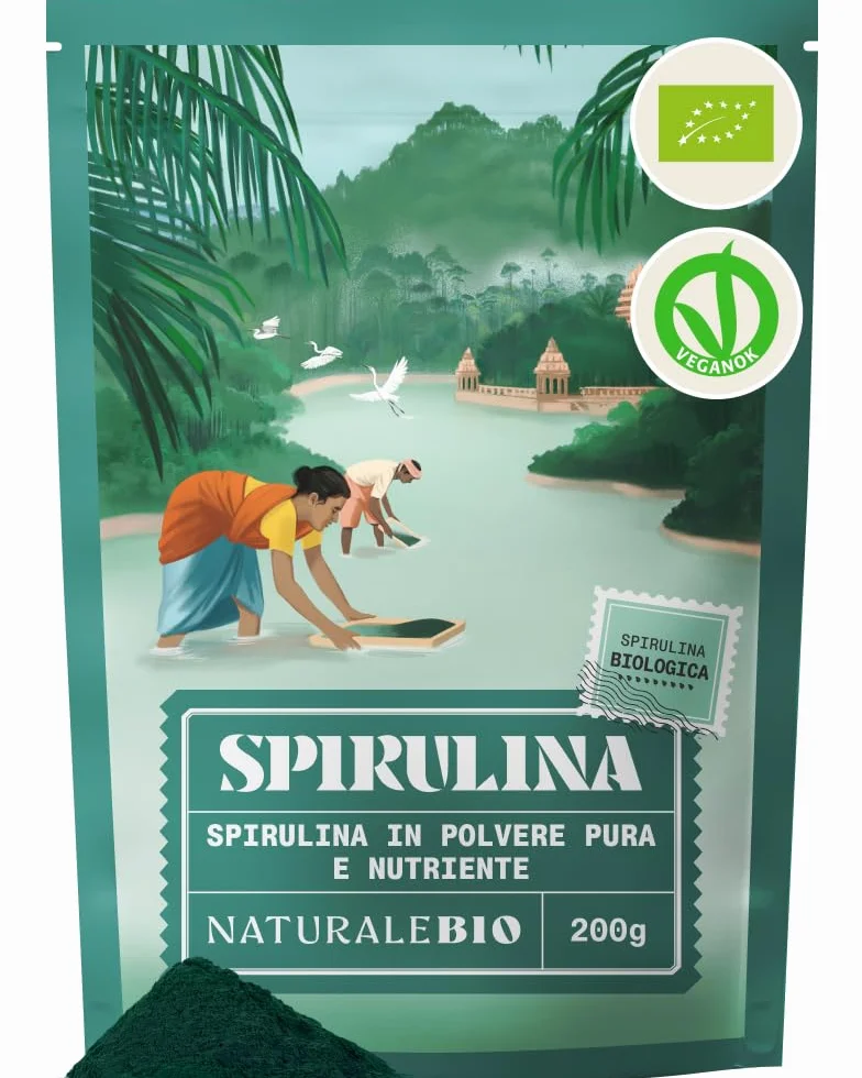 NaturaleBio Alga Spirulina Biologica in Polvere 200g Bio Pura
