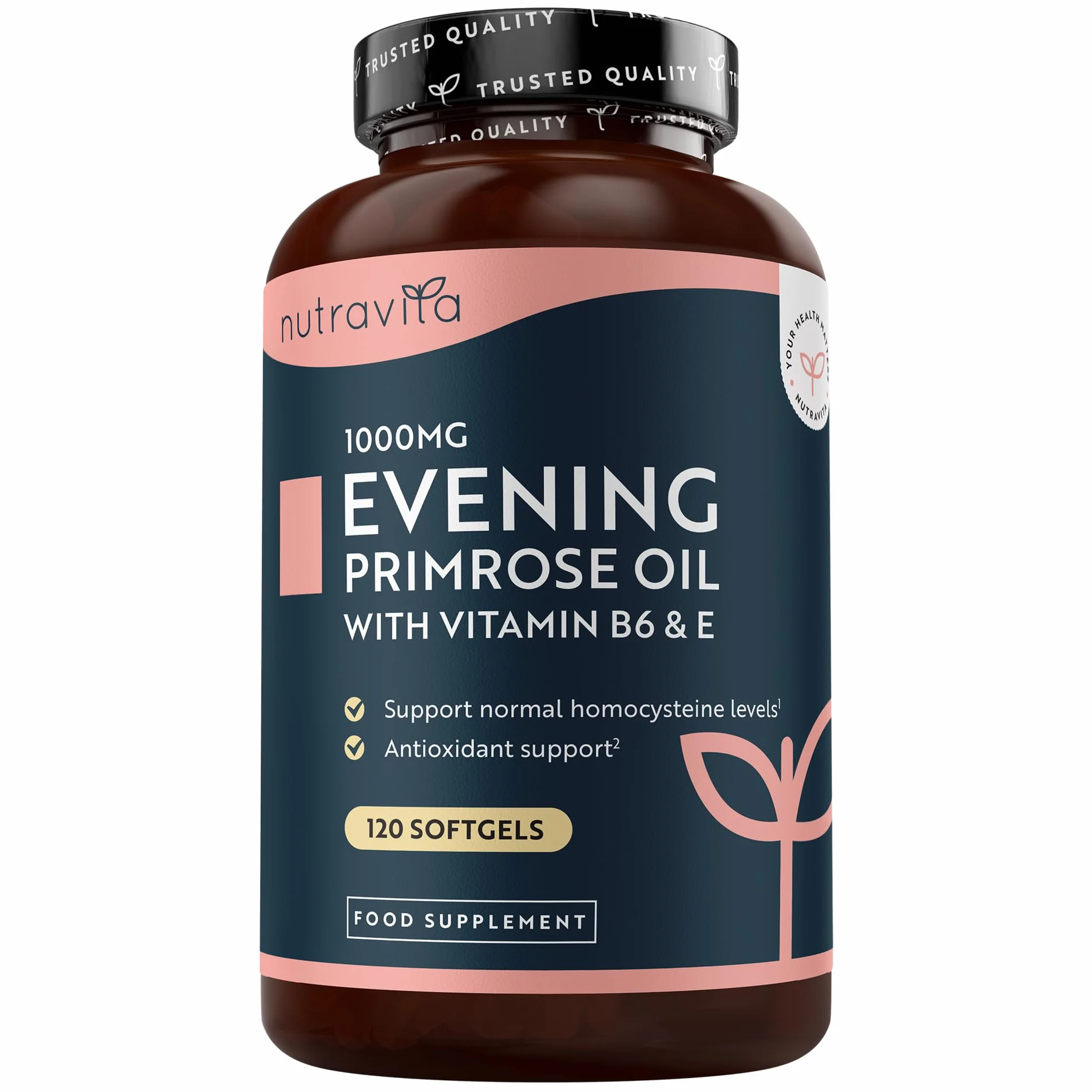 Nutravita Olio di Enotera 1000 mg 120 Capsule Molli con Vitamina E & B6 Omega 6 GLA