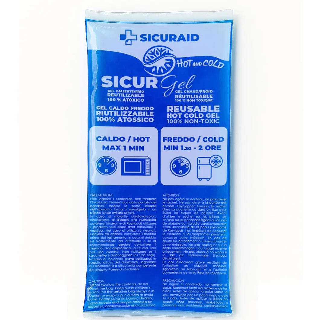 SicurAid Gel Caldo Freddo Riutilizzabile Impacco Termico 1 Pezzo 11x26 cm Made in Italy