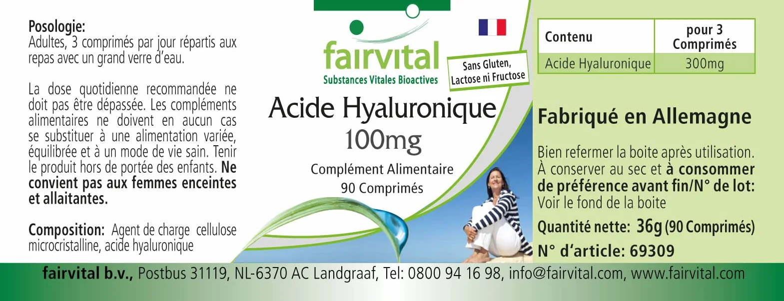 Fairvital Acido Ialuronico 100 mg 90 Compresse Vegano