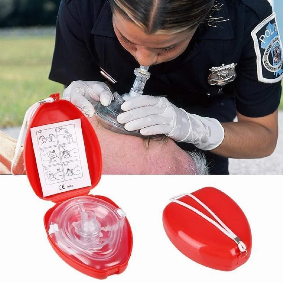 CPR Rescue Mask, primo soccorso, custodia rigida con cinturino