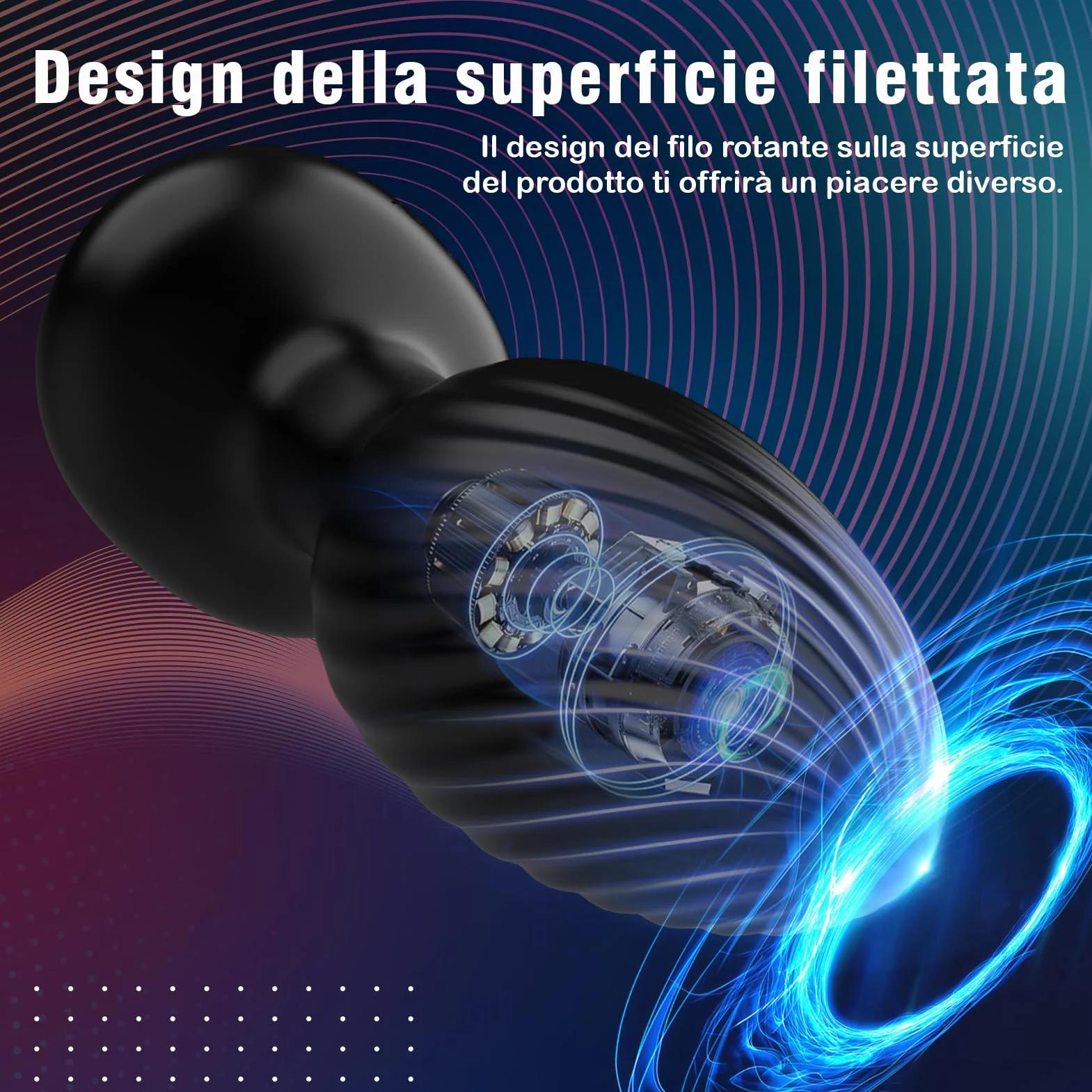 Vibratore Anale Dildo per Uomo con 7 Rotazione e 7 Vibrazione, Sex Toys Sessuali per Coppia