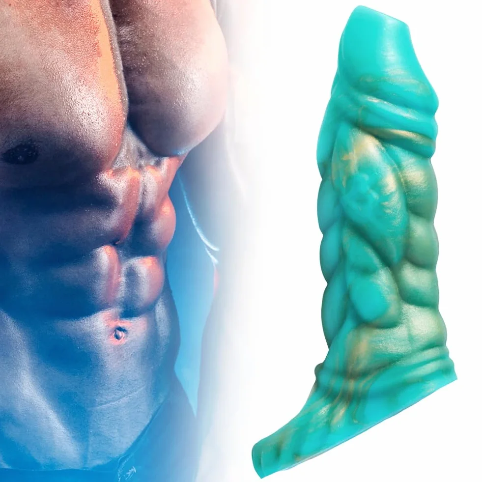 SXOVO Guaina Fallica Muscoloso, Guaina Pene Aperta con Anello Testicolare, Prolunga Pene Indossabile e Riutilizzabile, Ritardante Eiaculazione Precoce, Toys Sessuali per Uomini per Piacere Coppia (A)