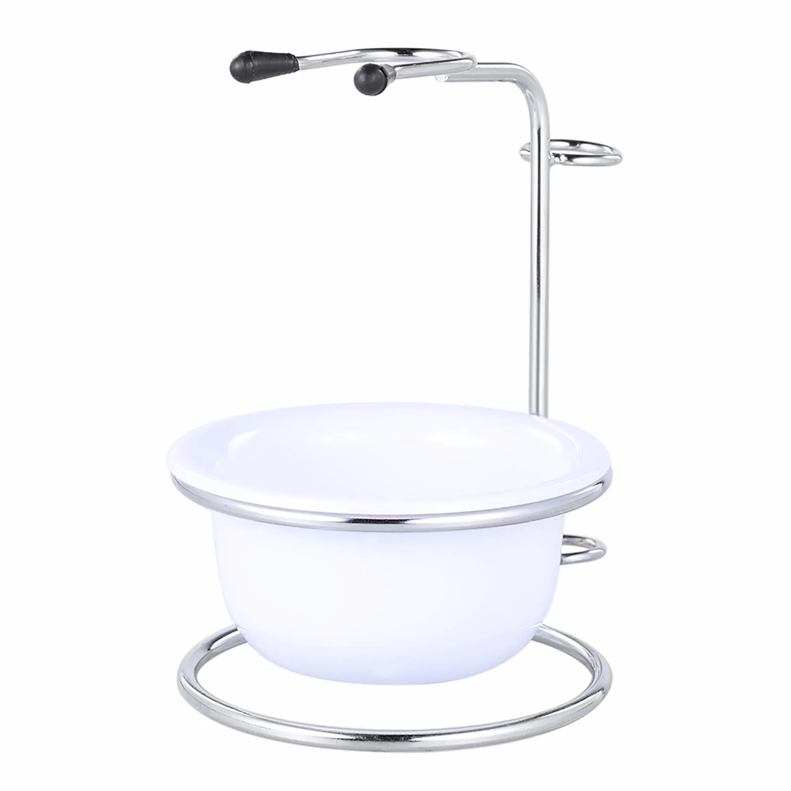 Porta Pennello Barba, Kit Ciotola per Sapone Barba con Design Montabile a Parete per Uomo, Set di Strumenti Portatili per Rasatura Bagnata o Asciutta