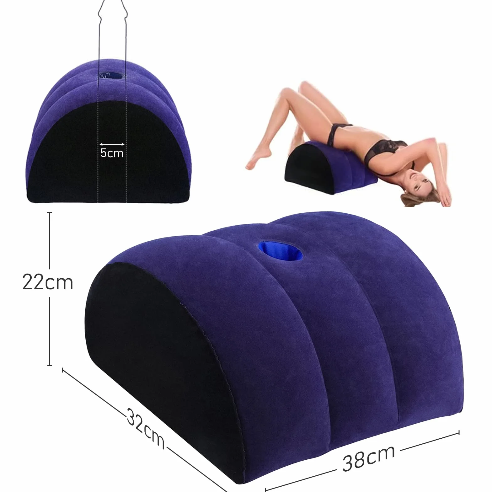 Sesso Cuscino Gonfiabile Dildo Mount Giocattoli Coppie Punto G Blu
