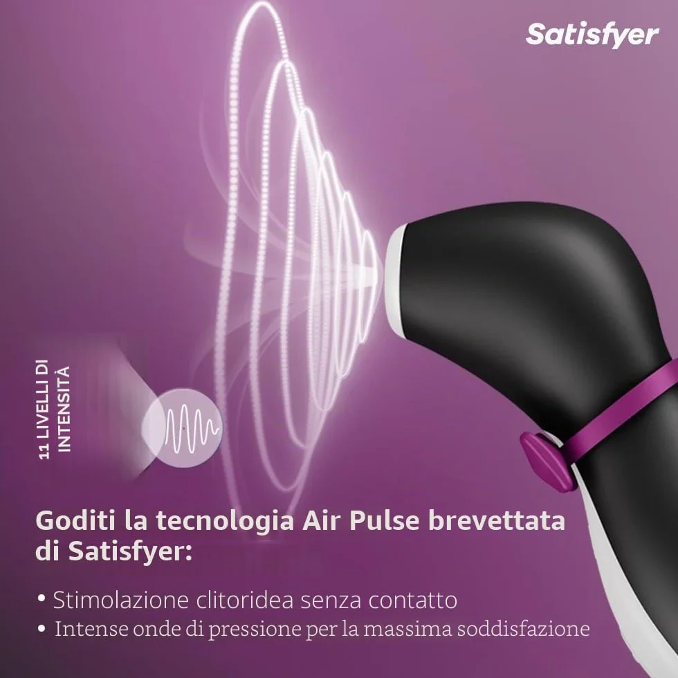 Satisfyer Pro Penguin Next Generation Vibratore a Onde di Pressione con 11 Modalità, IPX7 Impermeabile