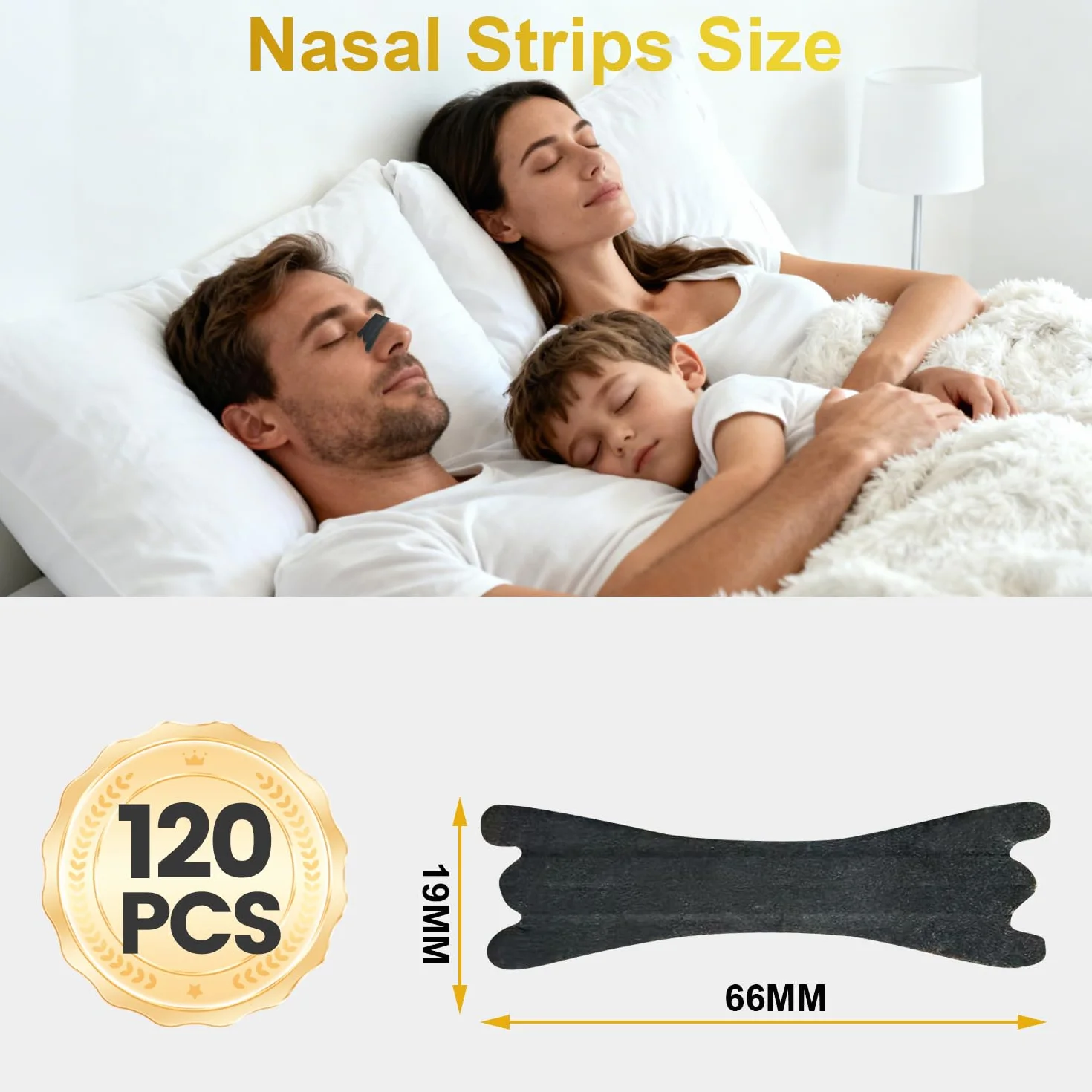 Cerotti Nasali Premium 120 Pezzi antirussamento, Nasal Strips, tenuta extra per sport e sonno, Alivia congestione nasale (Nero)