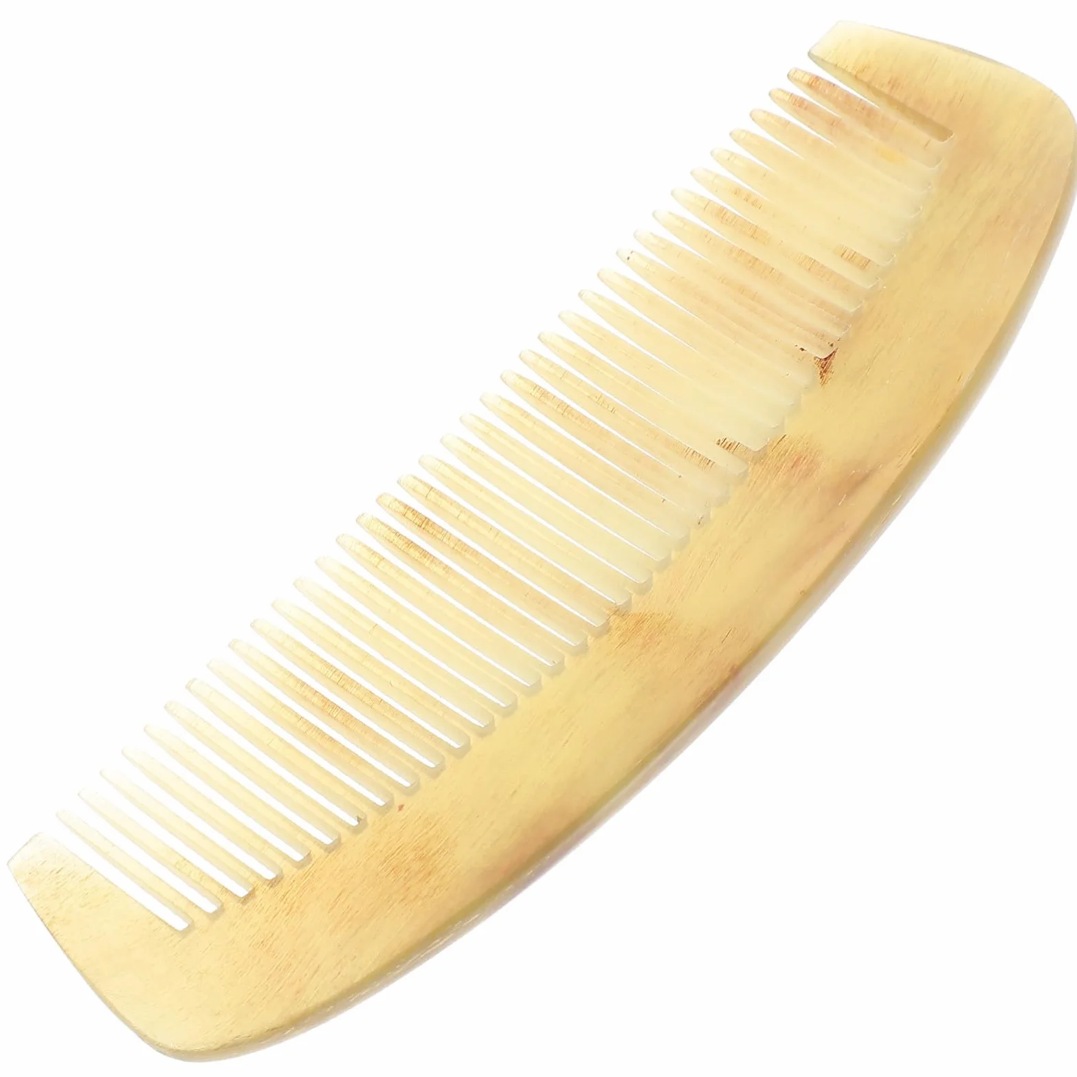 Pettine Antistatico in Corno Naturale per Donna, Previene la Caduta dei Chioma e Favorisce la Circolazione Sanguigna, per Chioma Spessi e Ricci