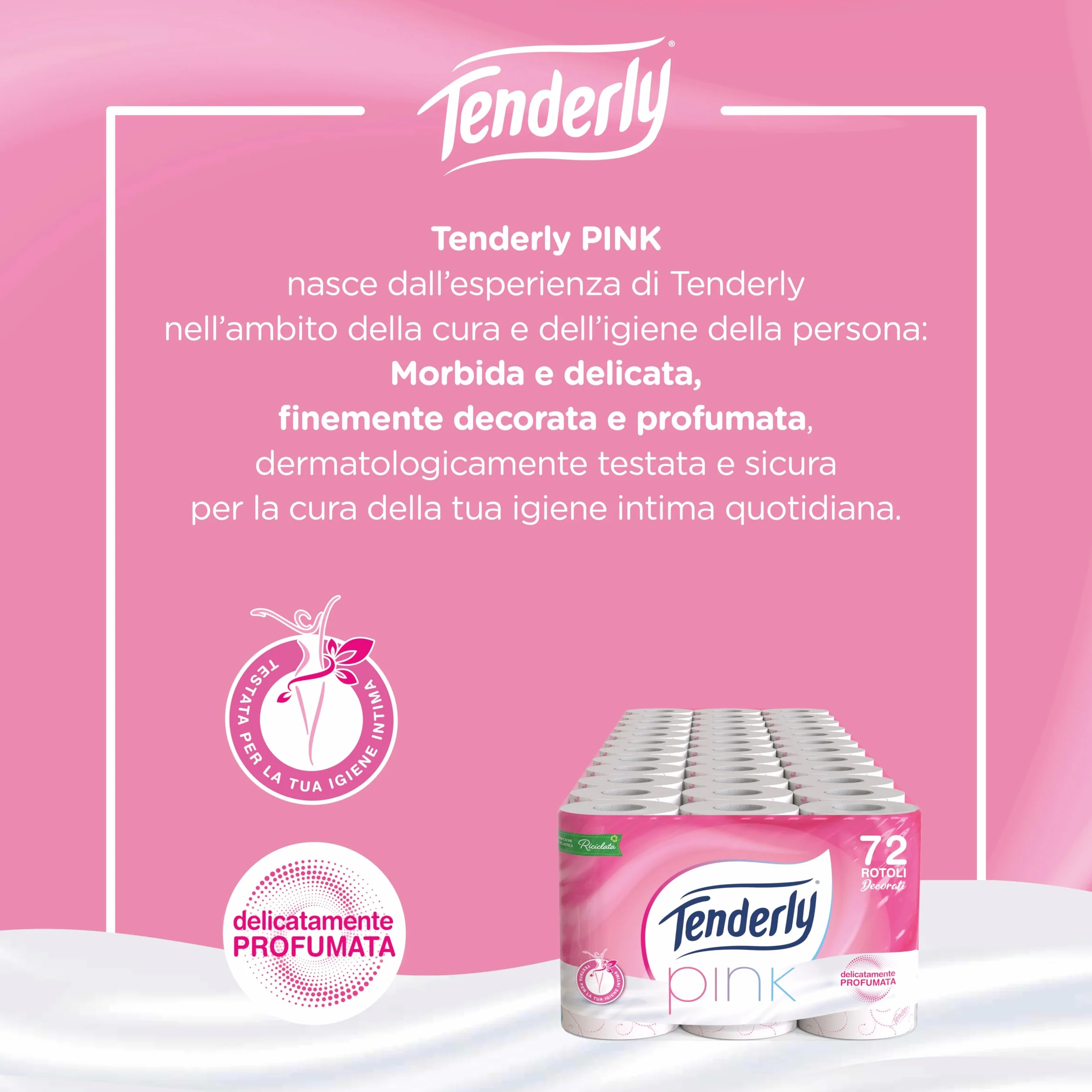 Carta Igienica Tenderly 72 Rotoli Delicatamente Profumata Made in Italy