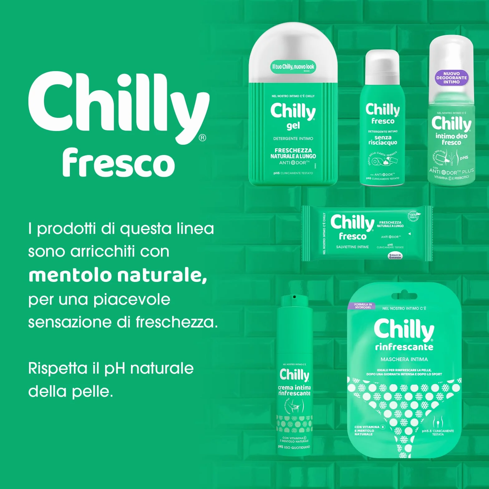 Chilly Detergente Intimo Gel Freschezza Naturale Anti-Odor pH 5 300 ml