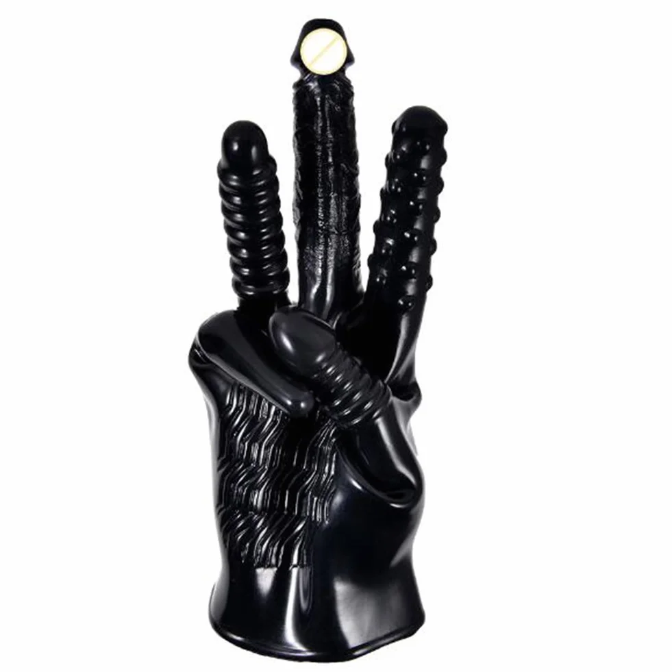 Guanti vibranti di massaggio del sesso adulto di massaggio magico per le coppie del partito Nero