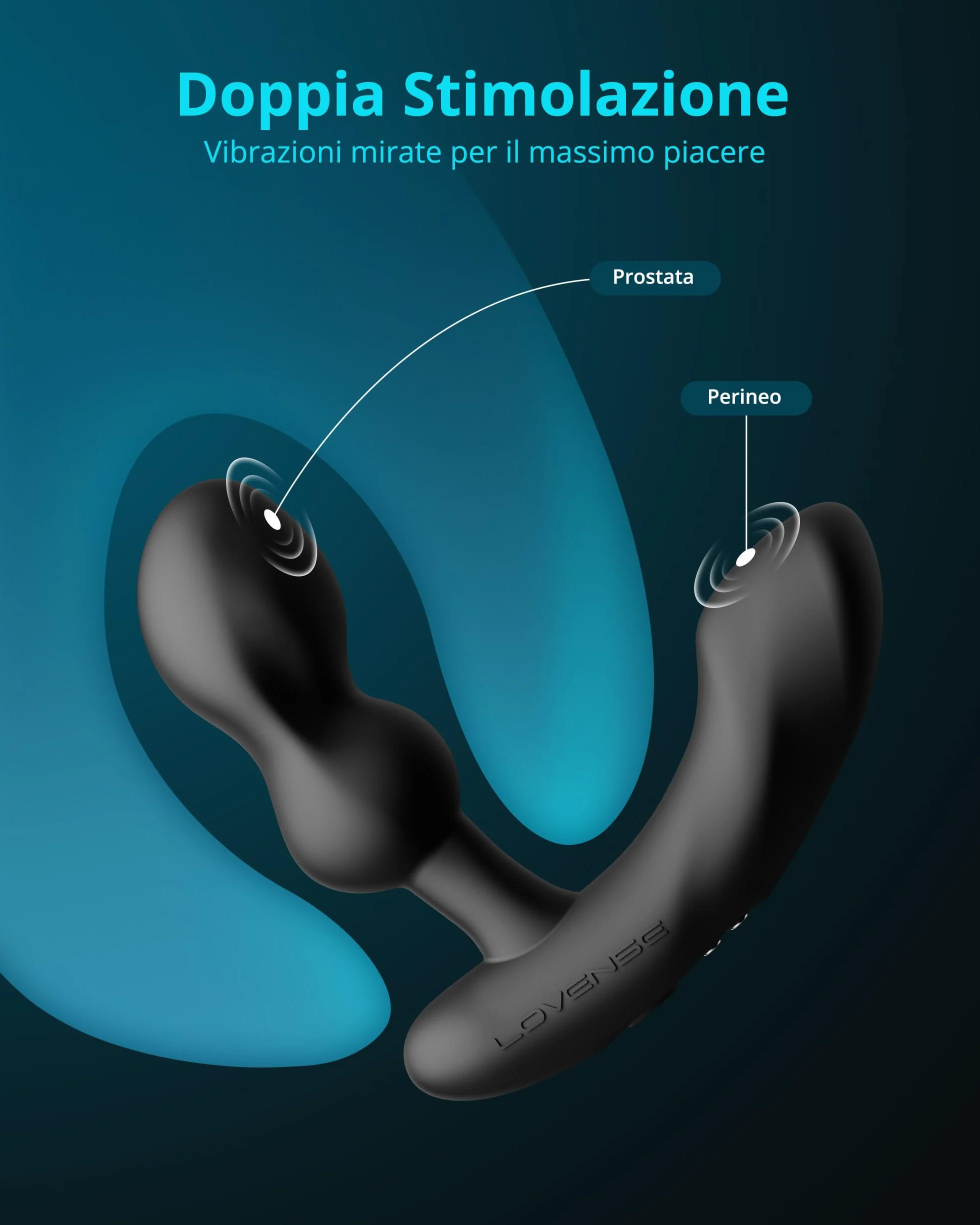 LOVENSE Edge 2 Massaggiatore Prostatico Vibrante Regolabile Bluetooth App Control, Vibratore Anale Telecomandato, Modalità di Vibrazione Personalizzate illimitate